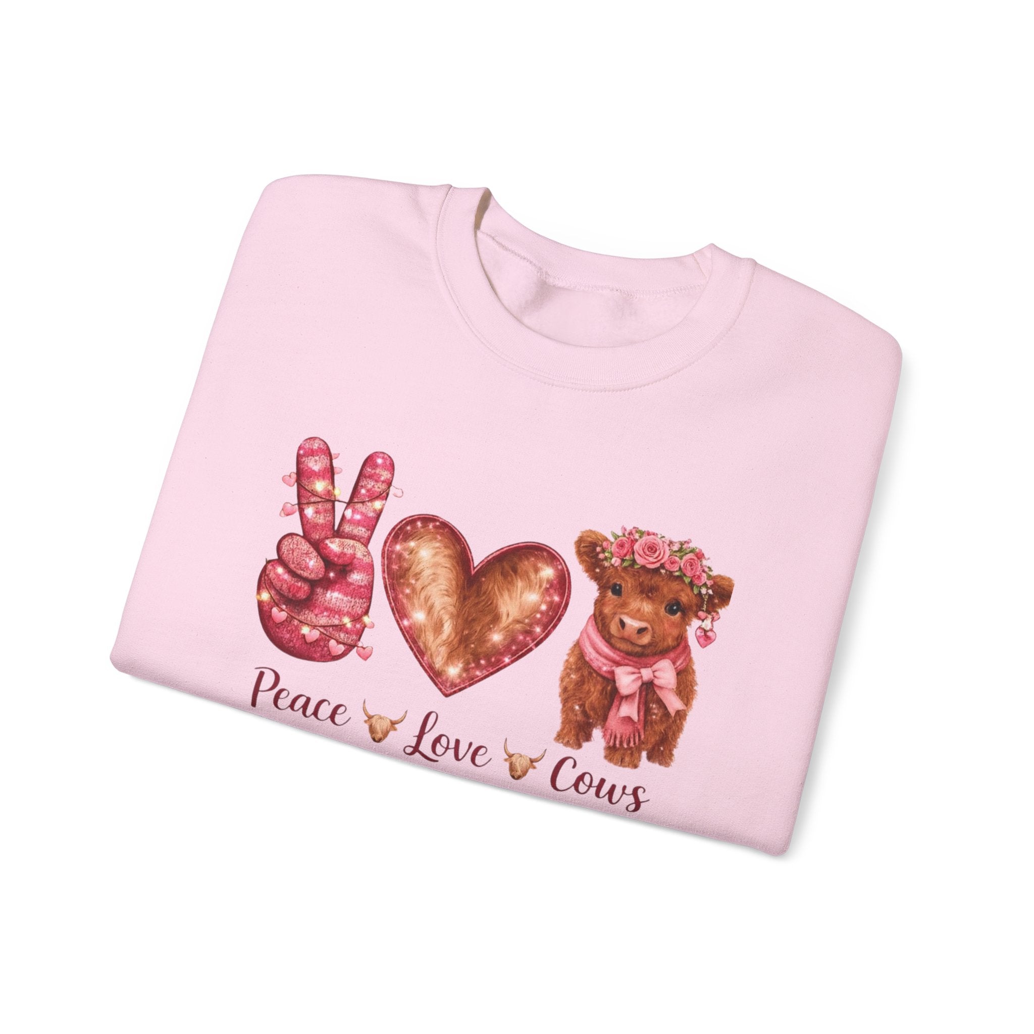 Peace Love Cows Crewneck Sweatshirt — Cute Cow Graphic Pullover