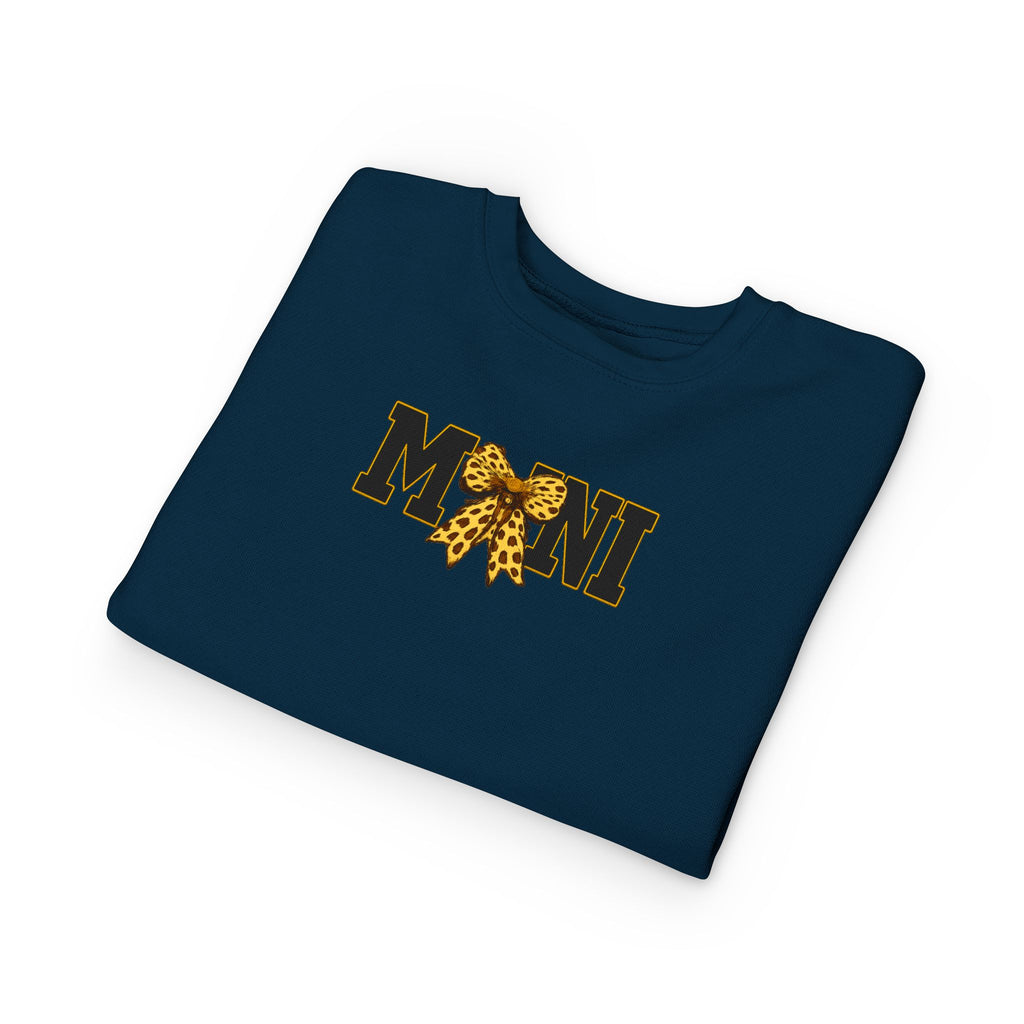 Mini Sweatshirt — 'MINI' Leopard Bow Toddler Pullover