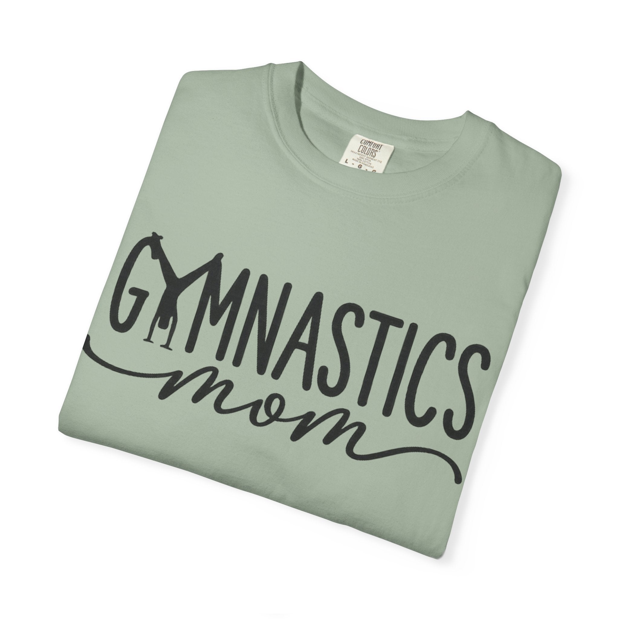 Gymnastics Mom T-Shirt — Casual White Crew Tee with Script Logo