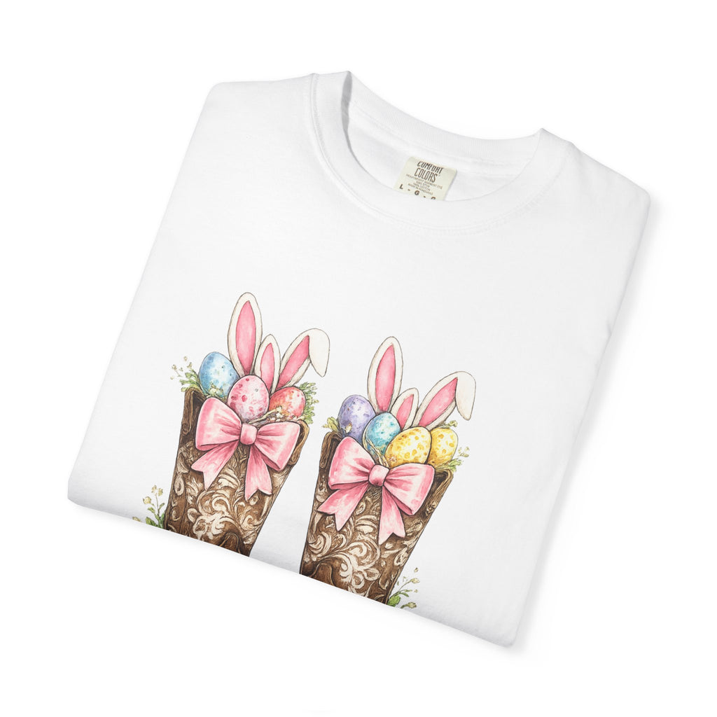 Howdy Easter Cowboy Boots T-Shirt — Western Easter Graphic Tee