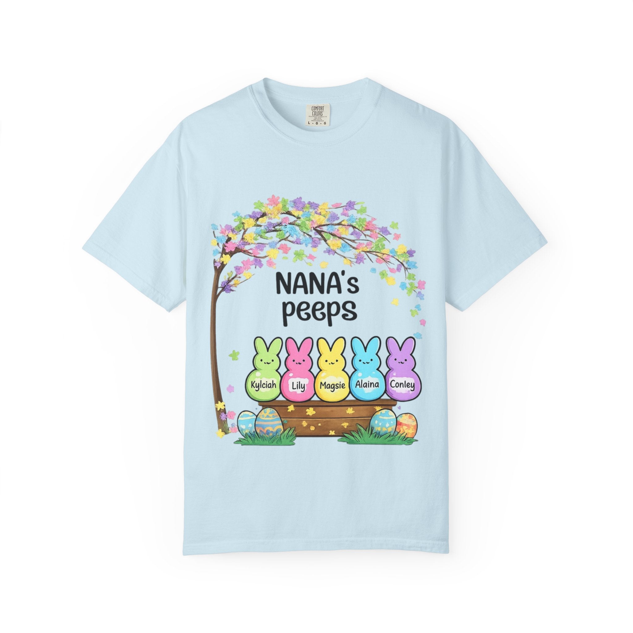 Nana's Peeps Easter T-Shirt — Personalized Grandma Bunny Family Tee