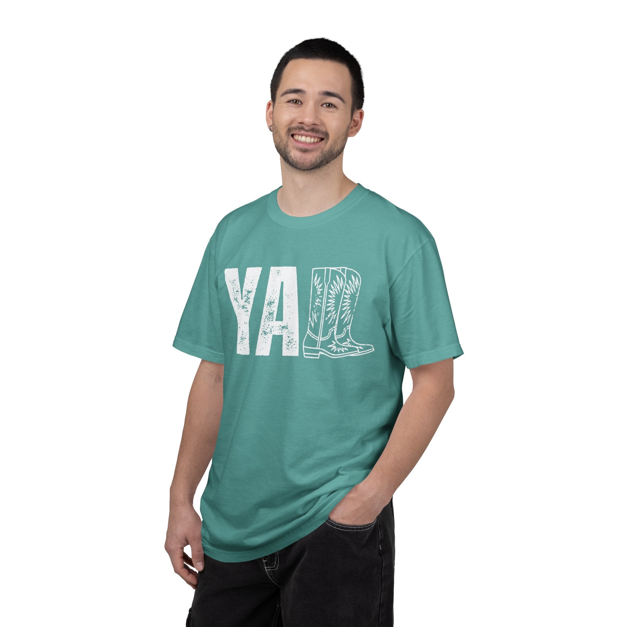 YA Boot Graphic T-Shirt — Distressed Cowboy Boots Tee