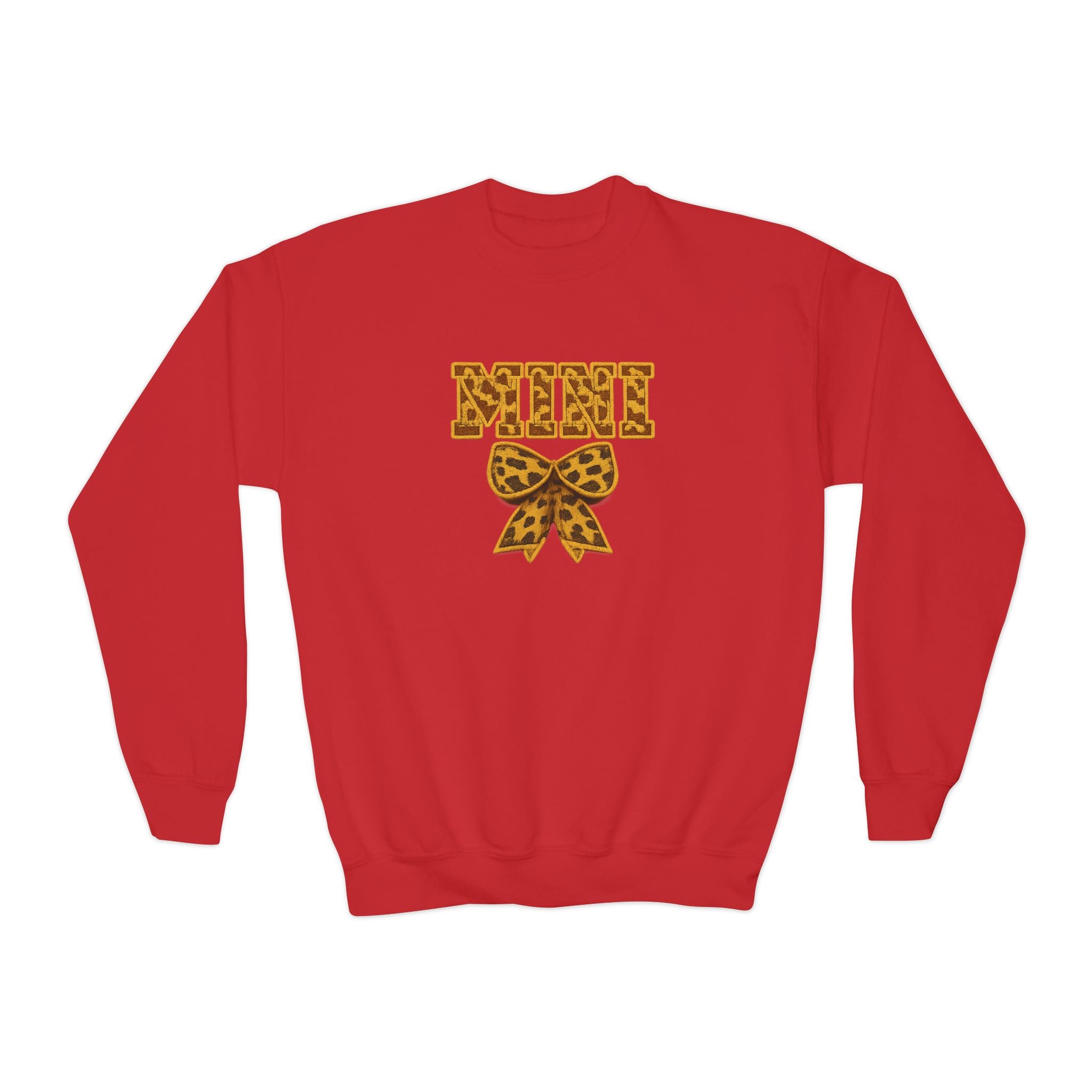 Youth Crewneck Sweatshirt - Leopard 'Mimi' Graphic with Bow