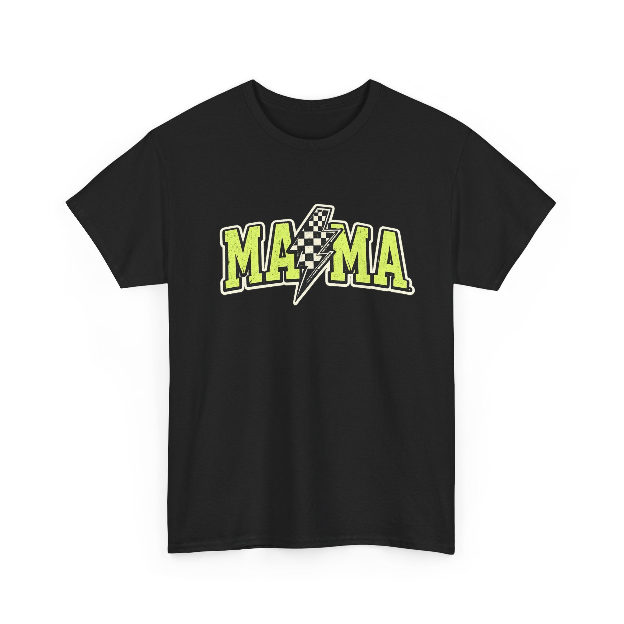Mama Lightning Bolt Tee – Bold Neon Racing Mom T-Shirt