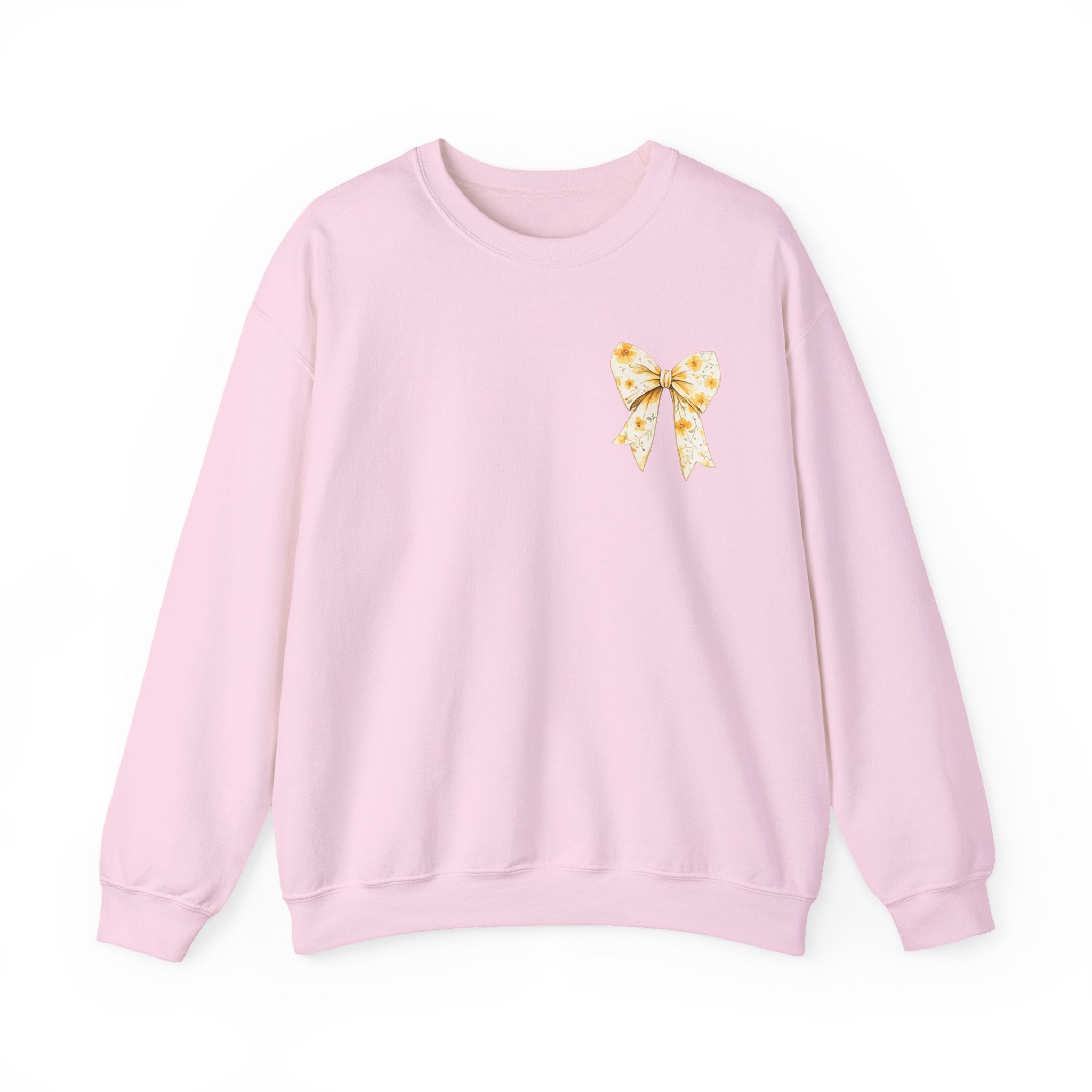 Crewneck Sweatshirt — “God Says You Are” Inspirational Bow Graphic
