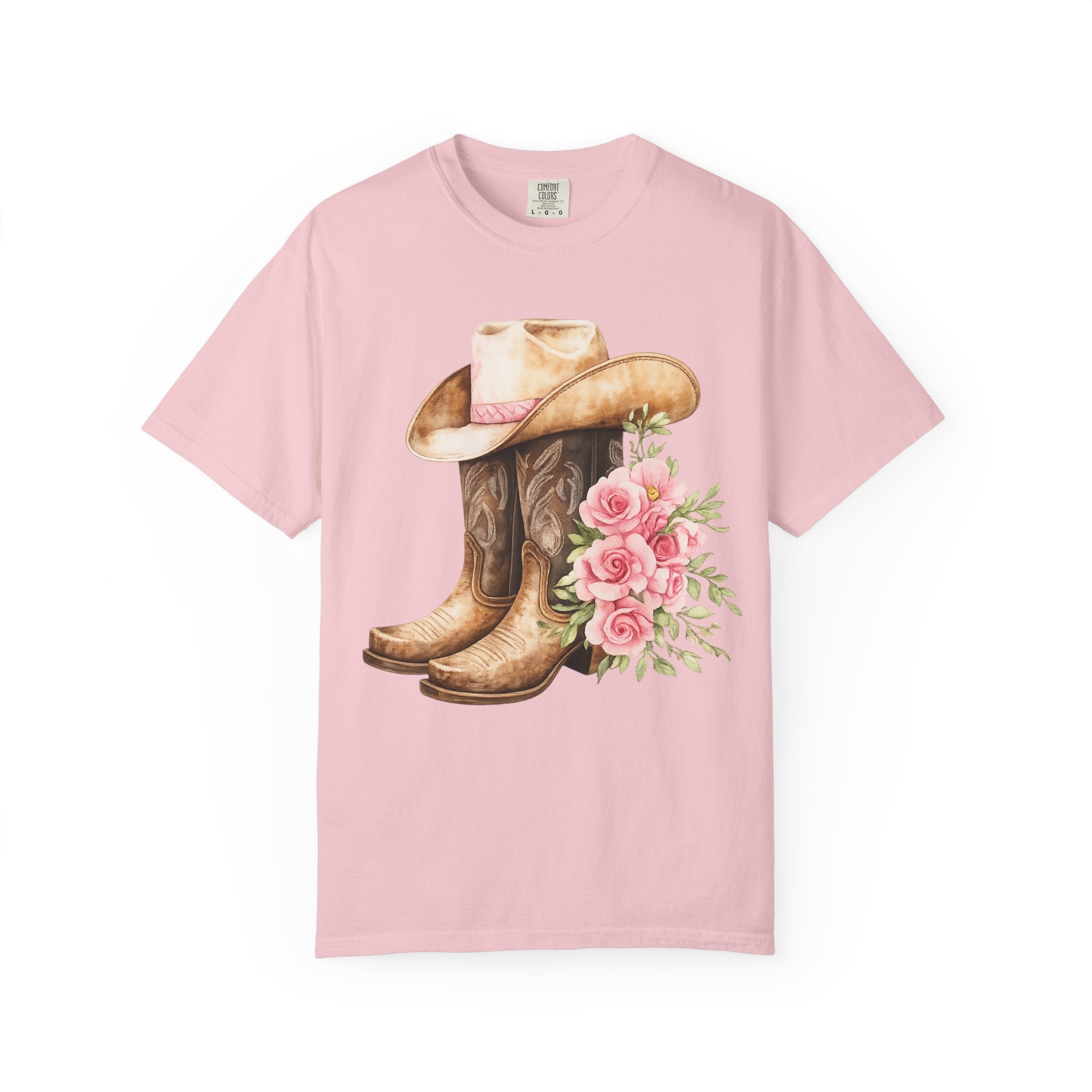 Cowboy Boots & Hat Floral T-Shirt — Western Country Floral Tee