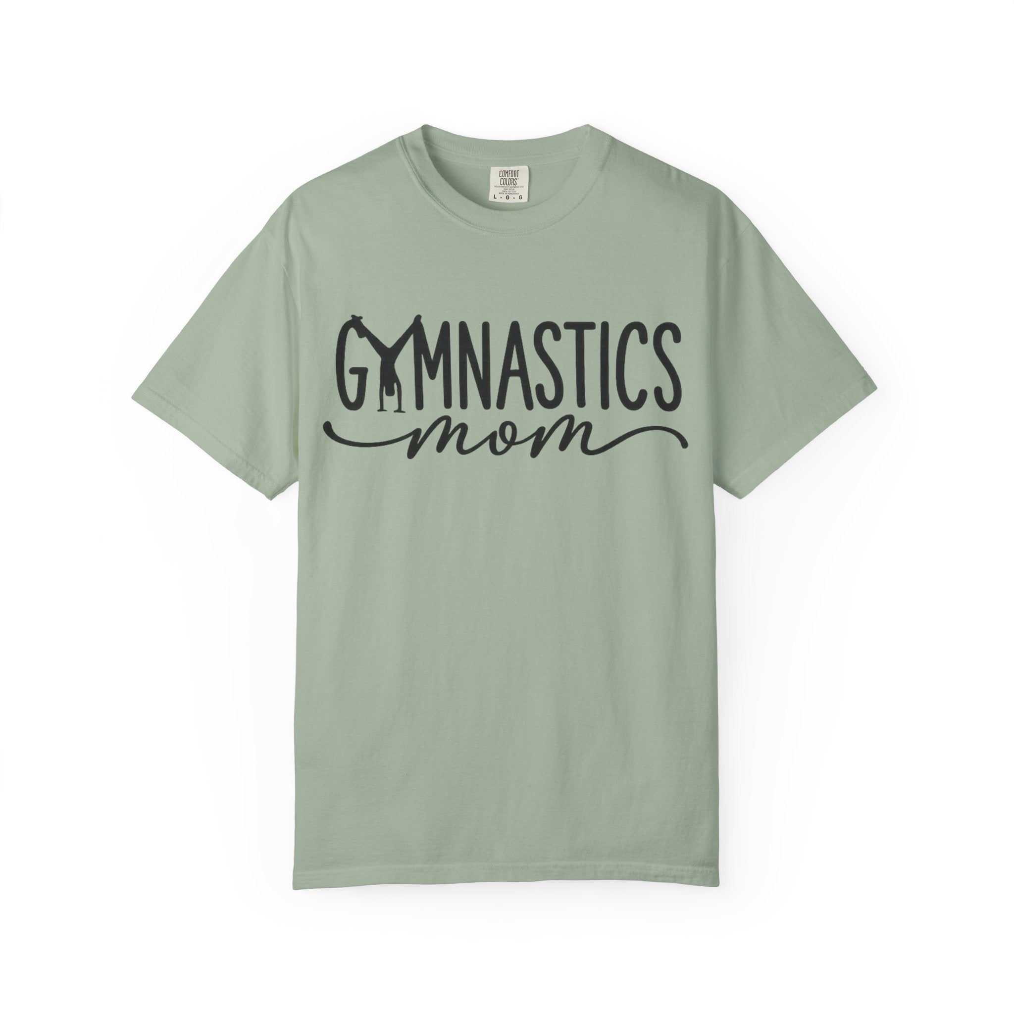Gymnastics Mom T-Shirt — Casual White Crew Tee with Script Logo