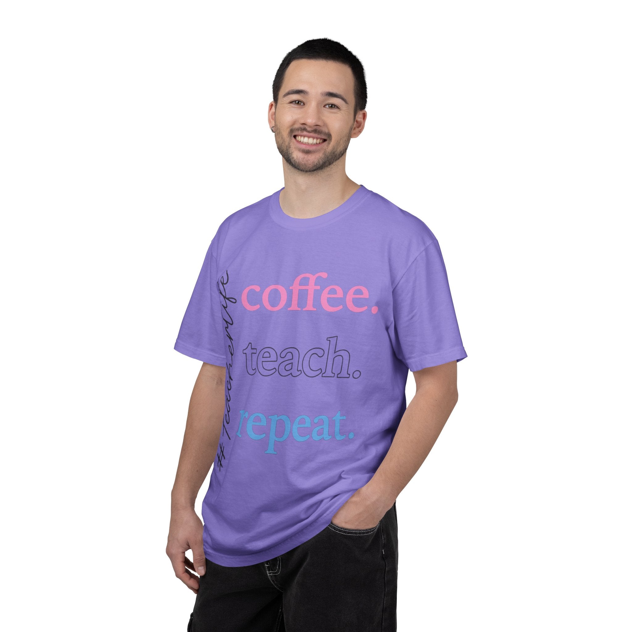 Coffee. Teach. Repeat. Teacher T-Shirt — Fun Gift for Educators
