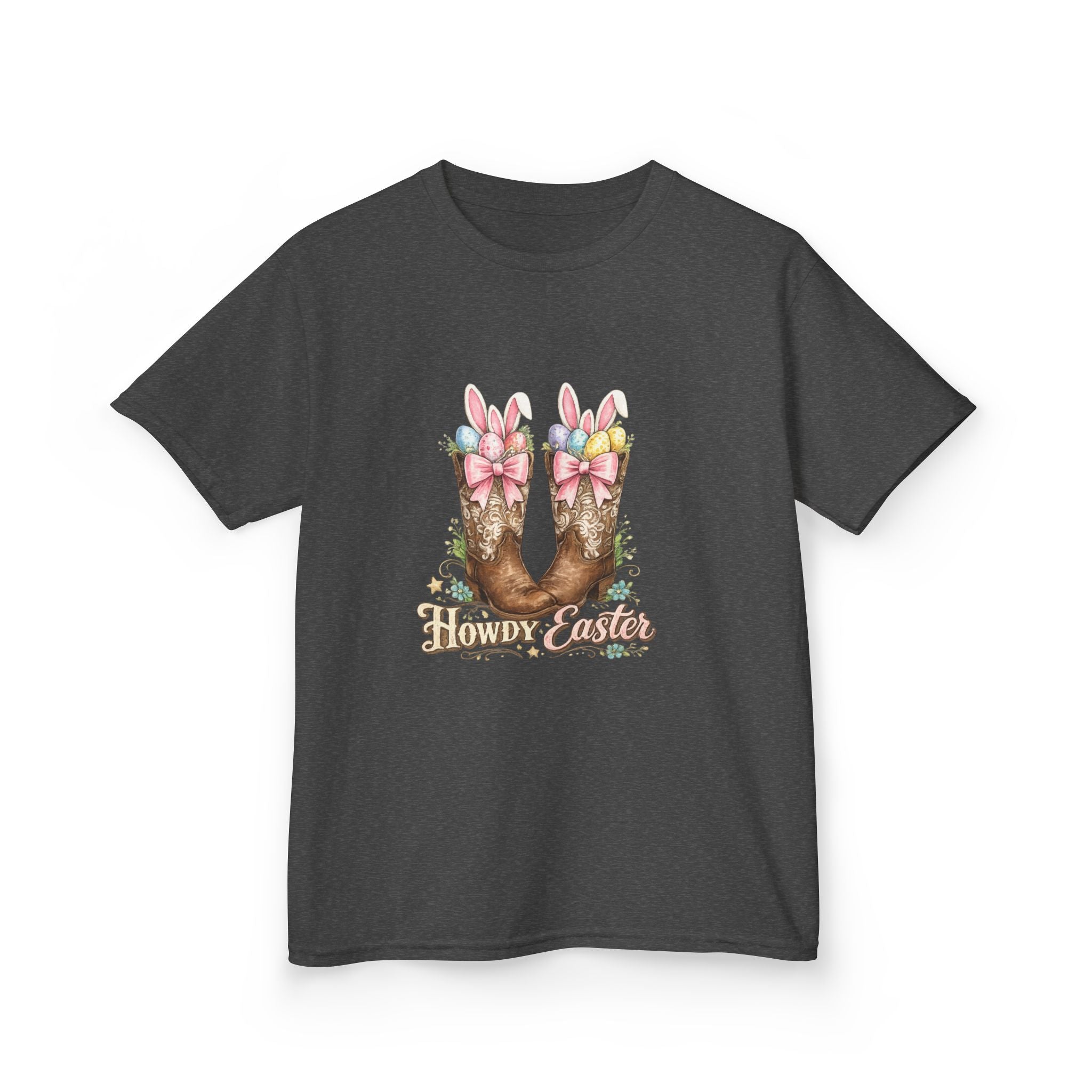 Kids Tee — Howdy Easter Horseshoe with Pastel Bows