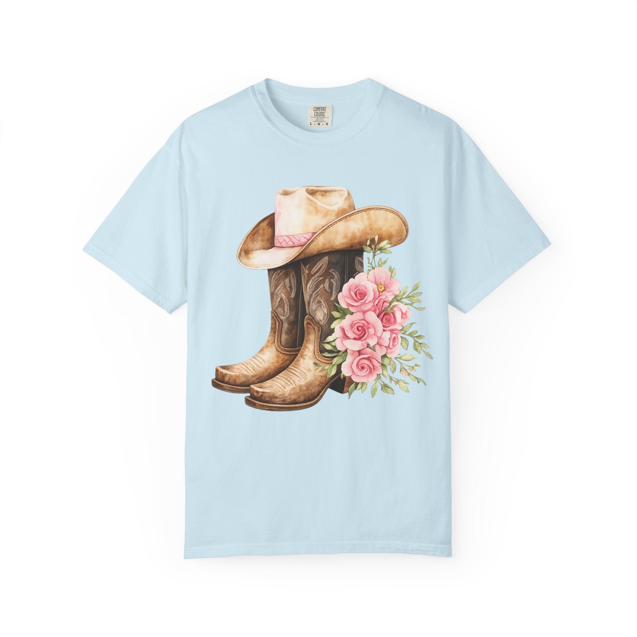 Cowboy Boots & Hat Floral T-Shirt — Western Country Floral Tee