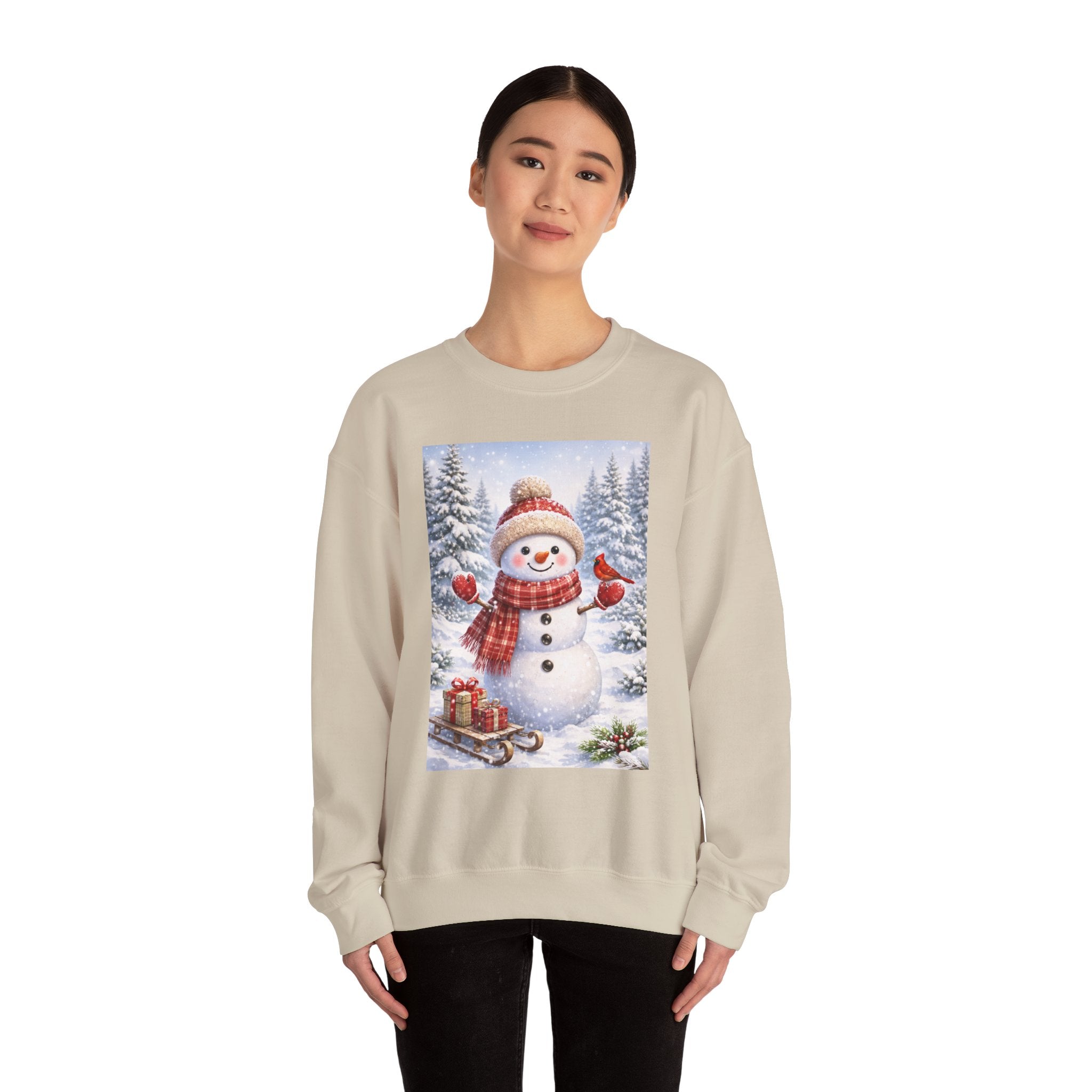 Snowman Christmas Sweatshirt — Festive Winter Holiday Crewneck
