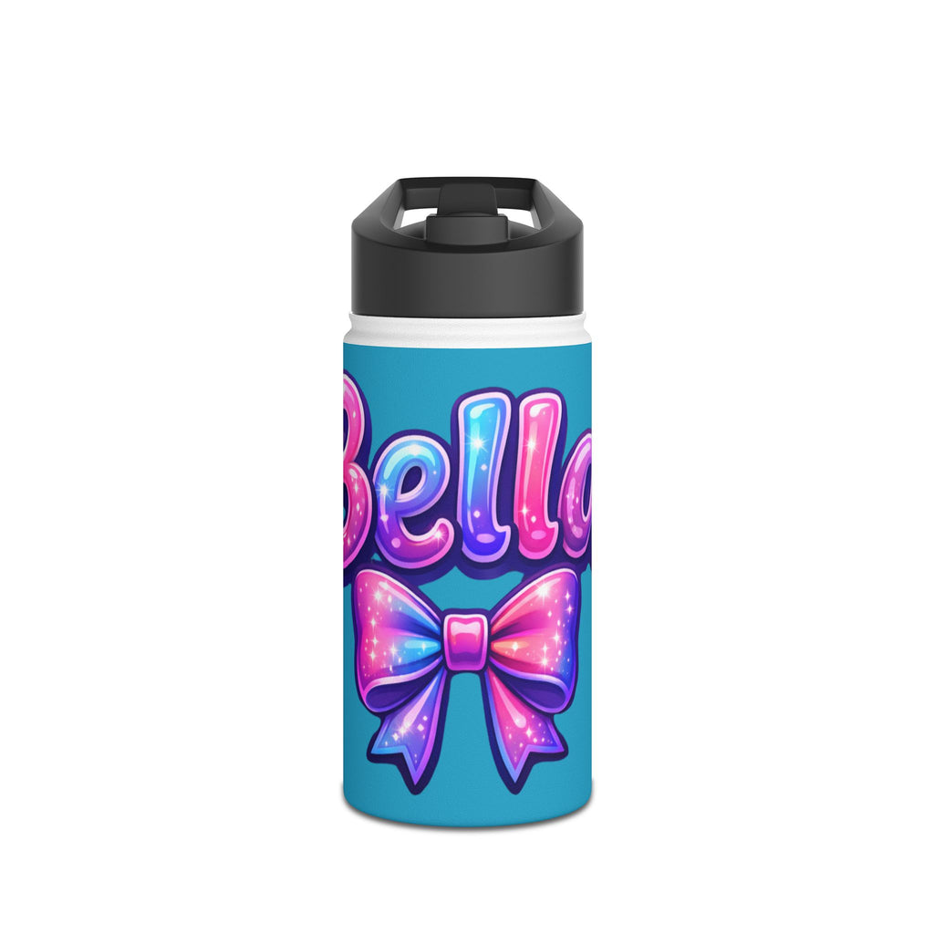 Personalized 'Bella' Stainless Steel Water Bottle — Cute Pink Bow Design