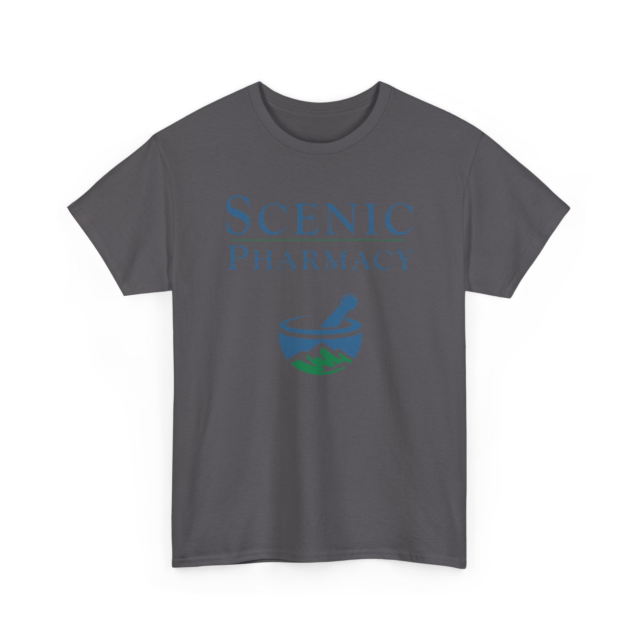Scenic Pharmacy T-Shirt — Mountain Mortar & Pestle Graphic Tee