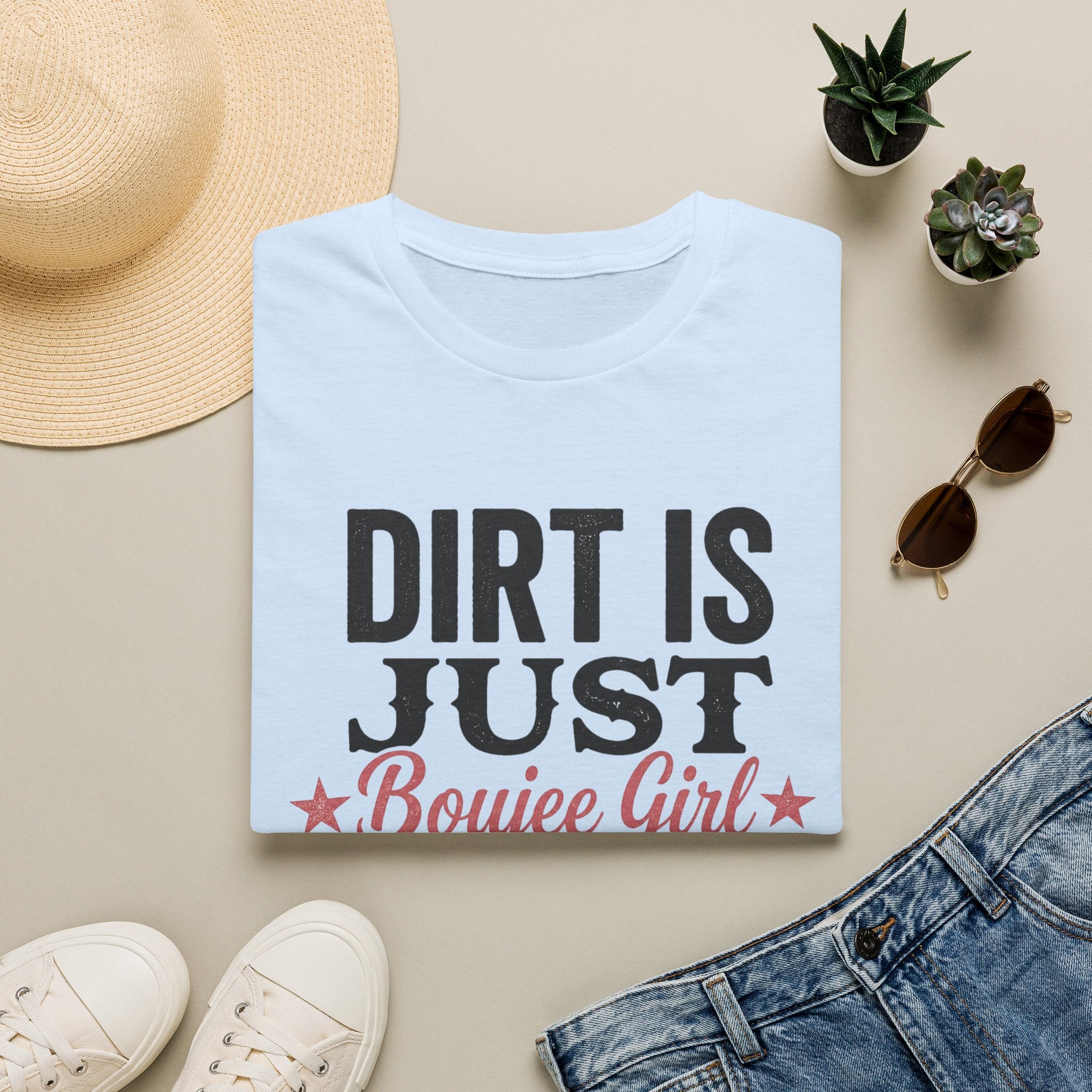 Dirt Is Just Boujee Girl Glitter T-Shirt