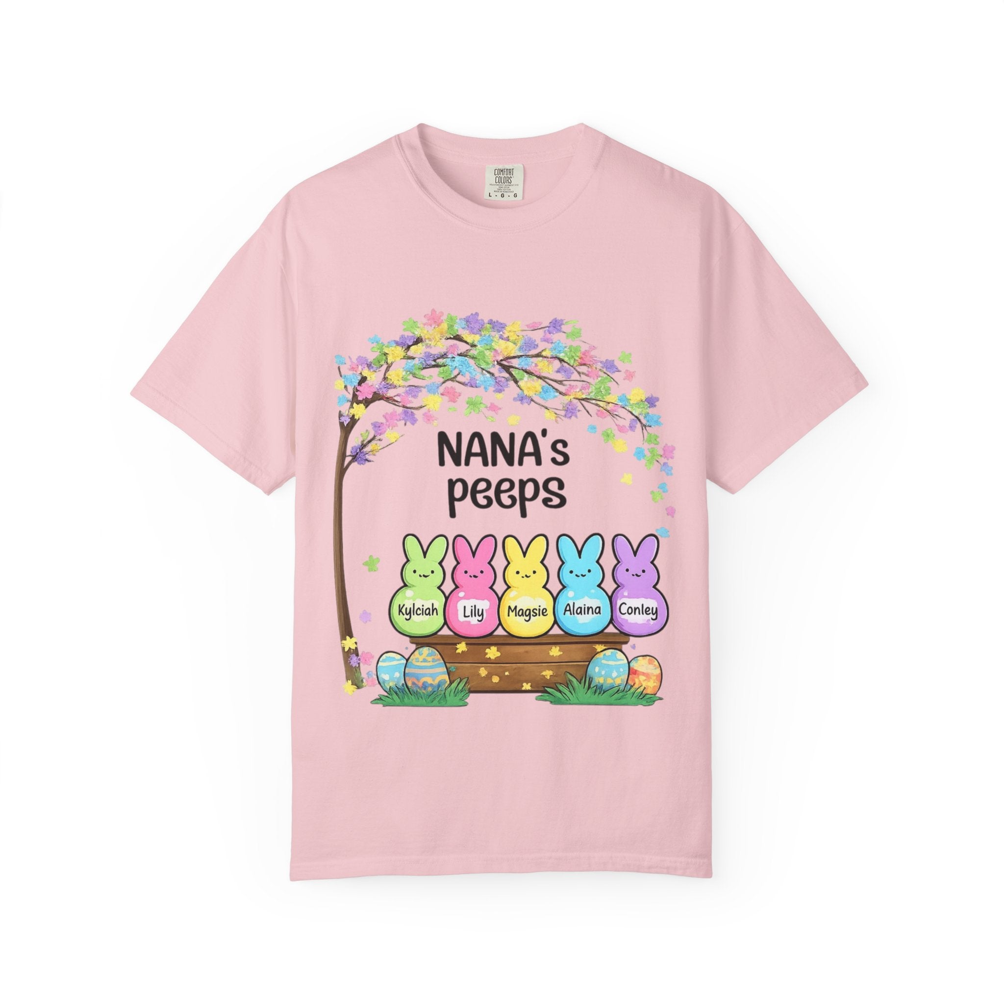 Nana's Peeps Easter T-Shirt — Personalized Grandma Bunny Family Tee