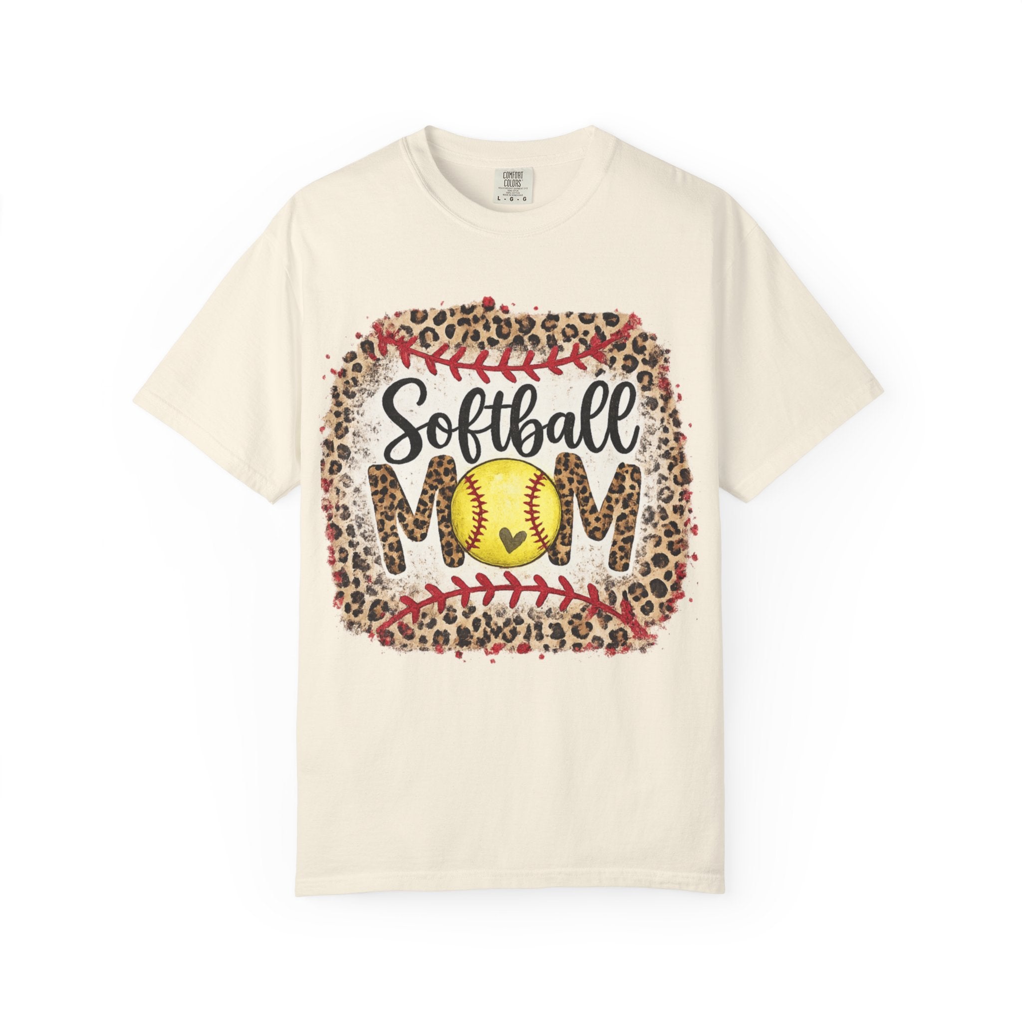 Softball Mom Leopard Graphic T-Shirt