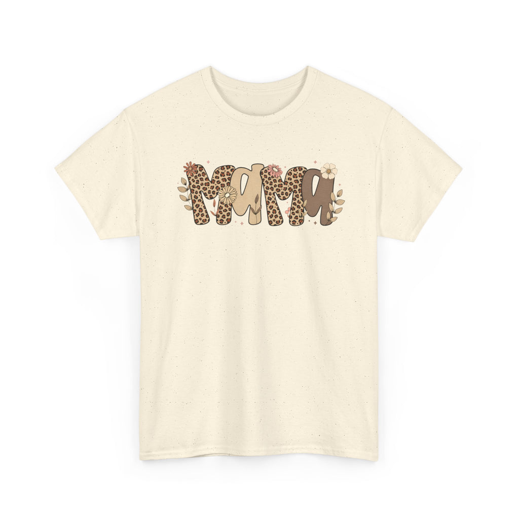 Mama Leopard Print T-Shirt — 'MAMA' Heart Graphic Mother's Day Tee