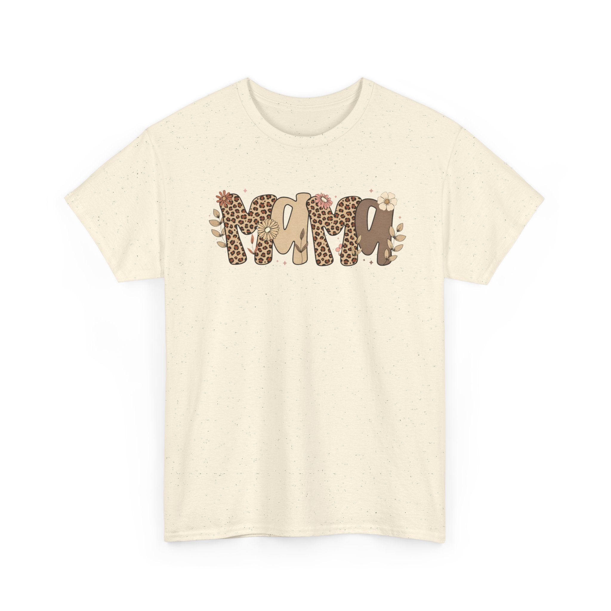 Mama Leopard Print T-Shirt — 'MAMA' Heart Graphic Mother's Day Tee