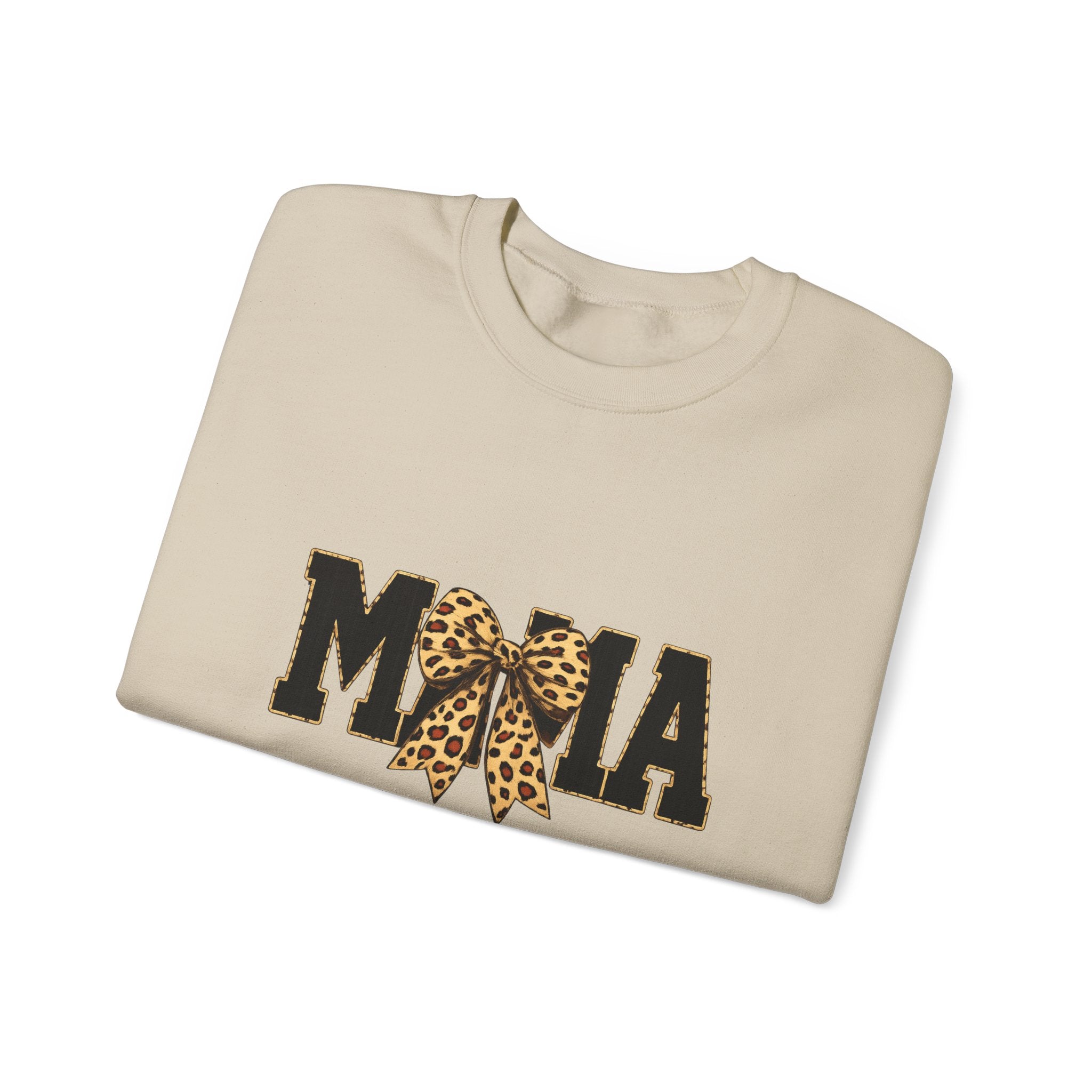 Mama Leopard Bow Crewneck Sweatshirt