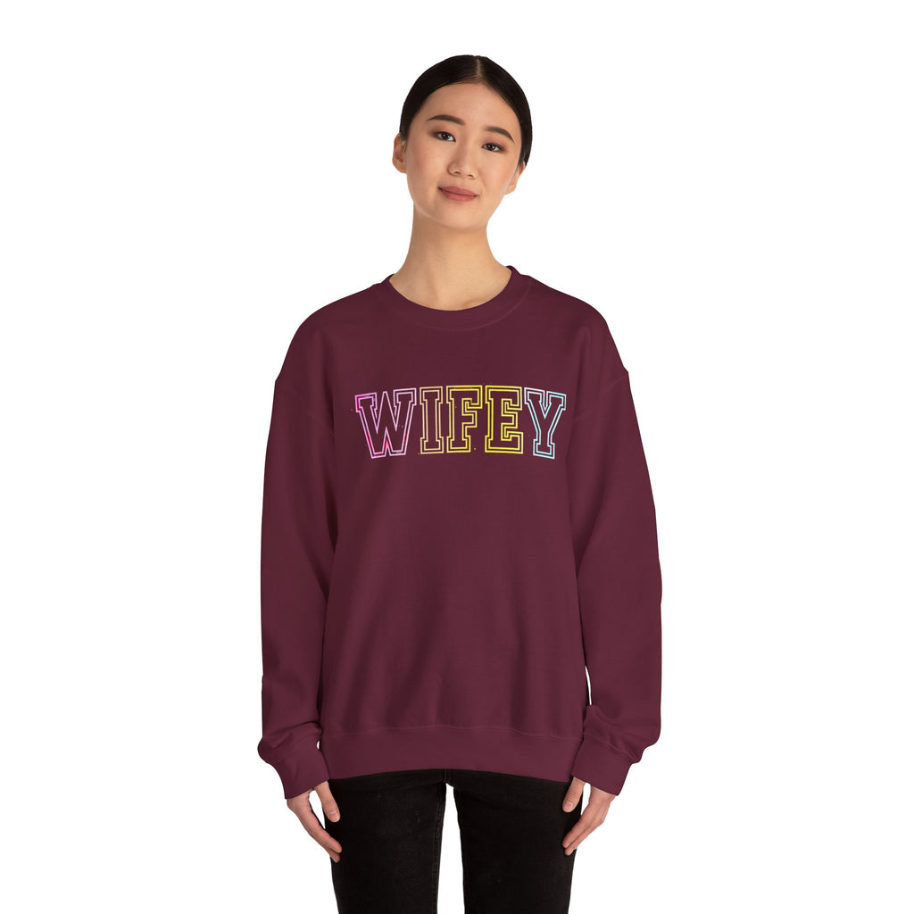 Wifey Pastel Ombre Crewneck Sweatshirt