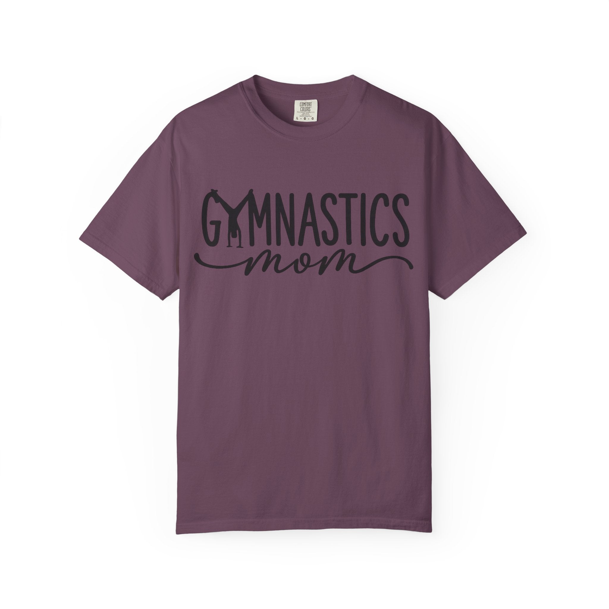 Gymnastics Mom T-Shirt — Casual White Crew Tee with Script Logo