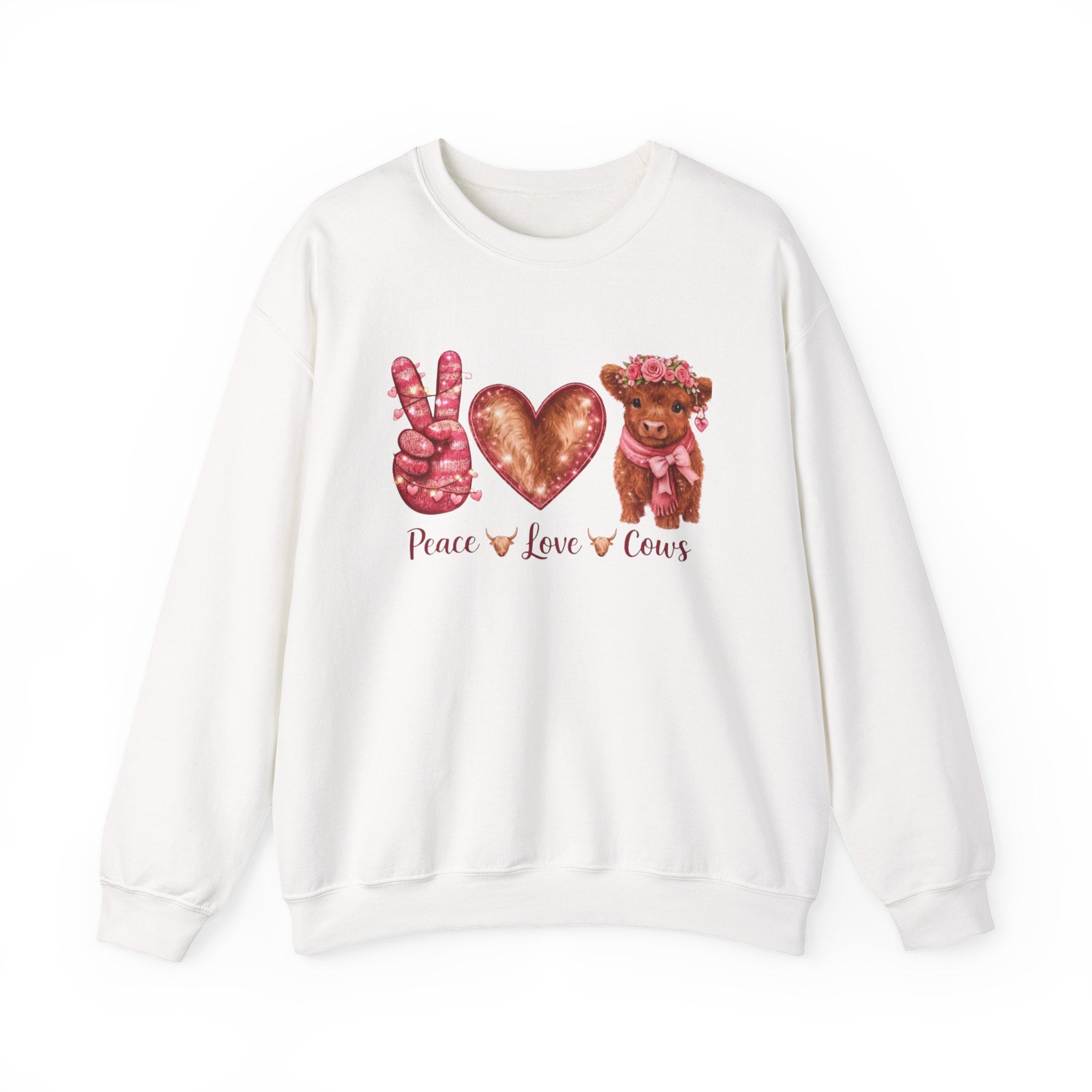 Peace Love Cows Crewneck Sweatshirt — Cute Cow Graphic Pullover