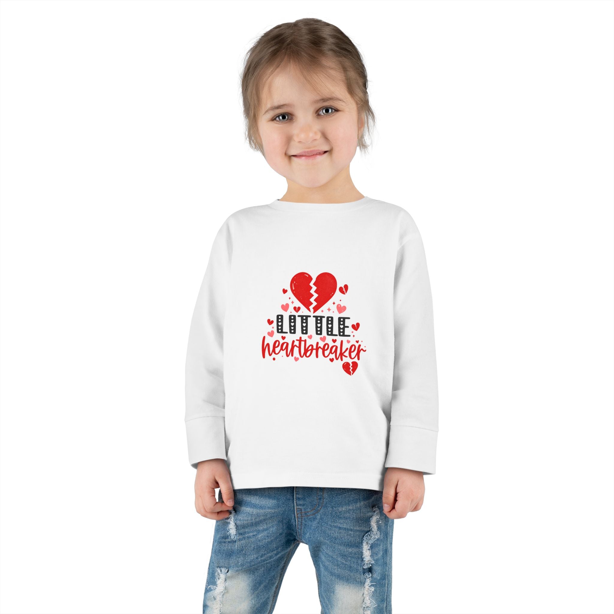 Little Heartbreaker Toddler Long Sleeve Tee — Cute Valentine’s Day Shirt for Babies & Toddlers