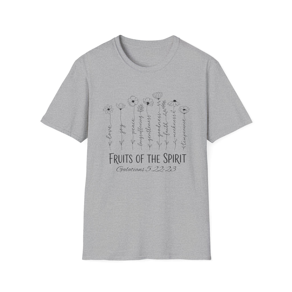 Fruits of the Spirit T-Shirt — Floral Scripture Design (Galatians 5:22-23)