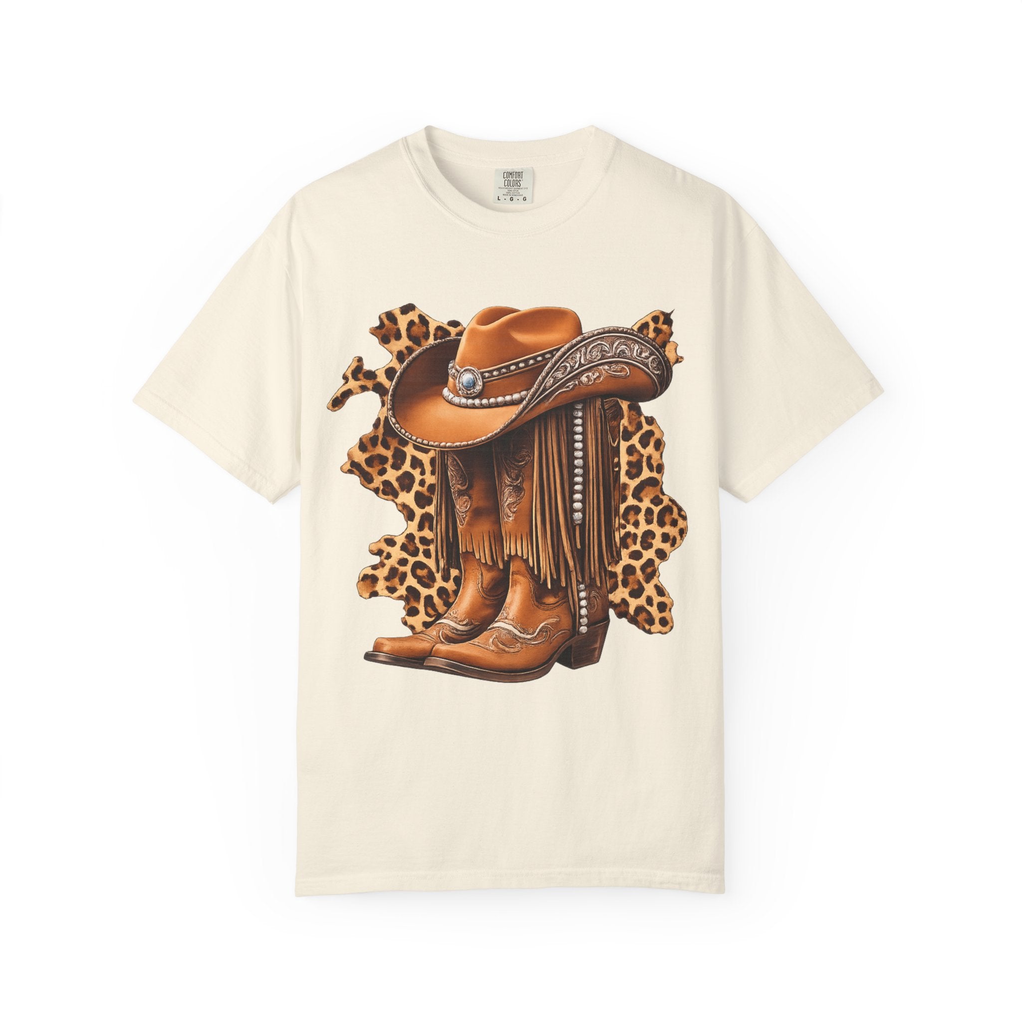 Cowgirl Boots & Hat T-Shirt — Western Leopard Graphic Tee
