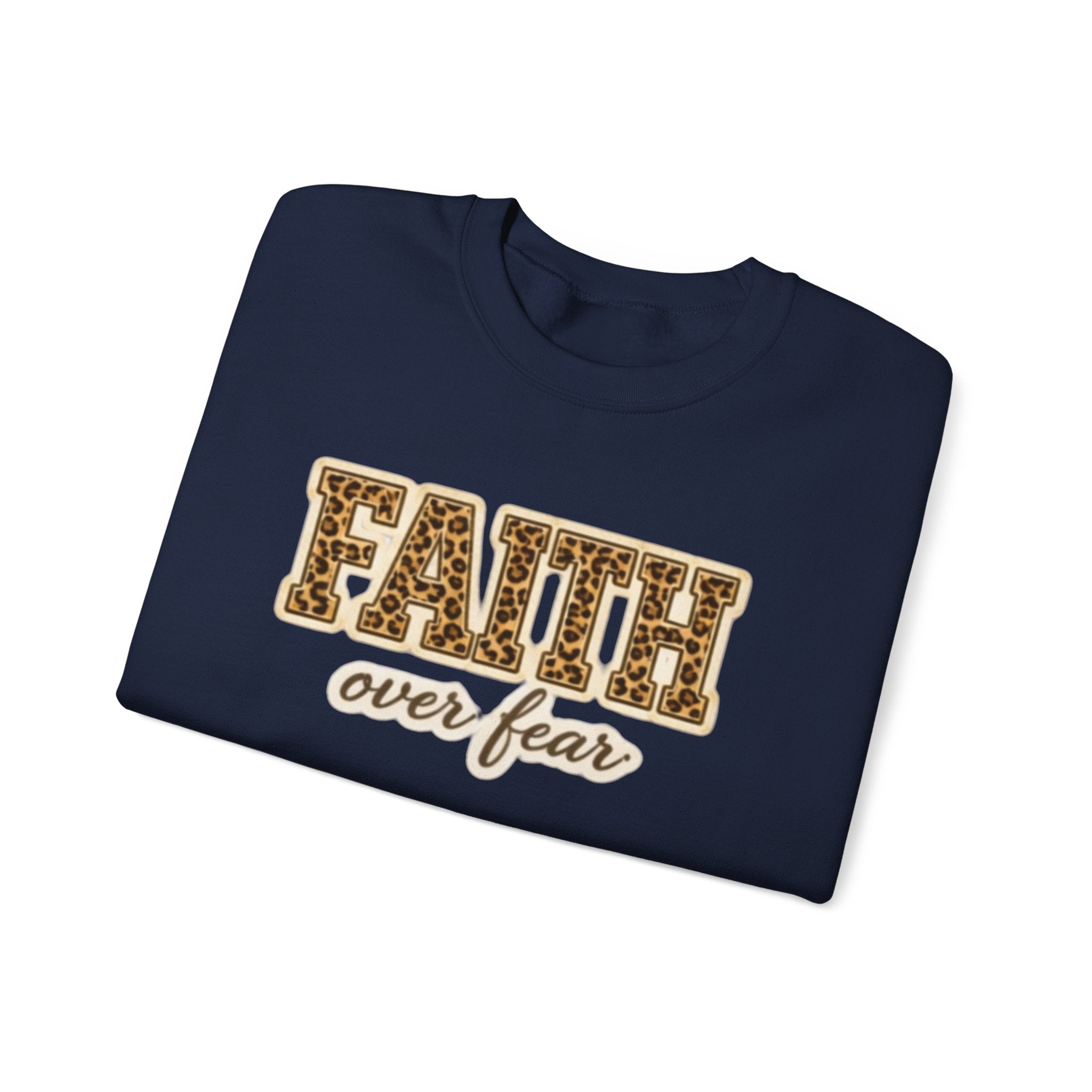 Faith Over Fear Leopard Graphic Sweatshirt