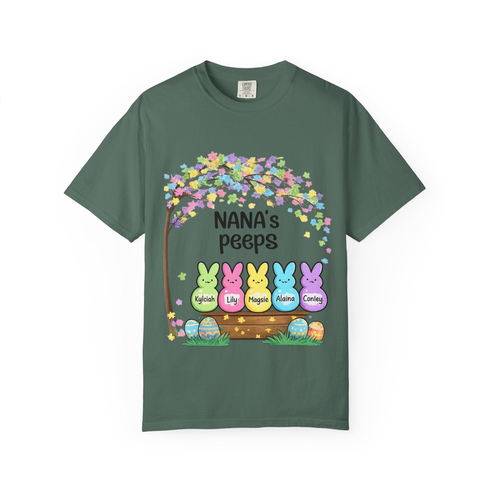 Nana's Peeps Easter T-Shirt — Personalized Grandma Bunny Family Tee