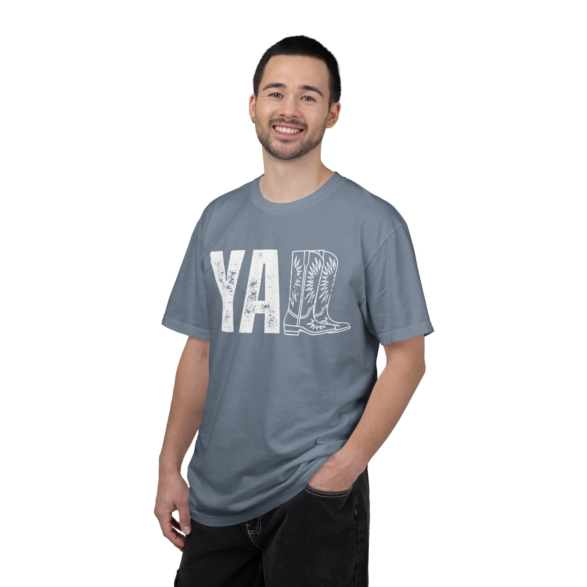 YA Boot Graphic T-Shirt — Distressed Cowboy Boots Tee