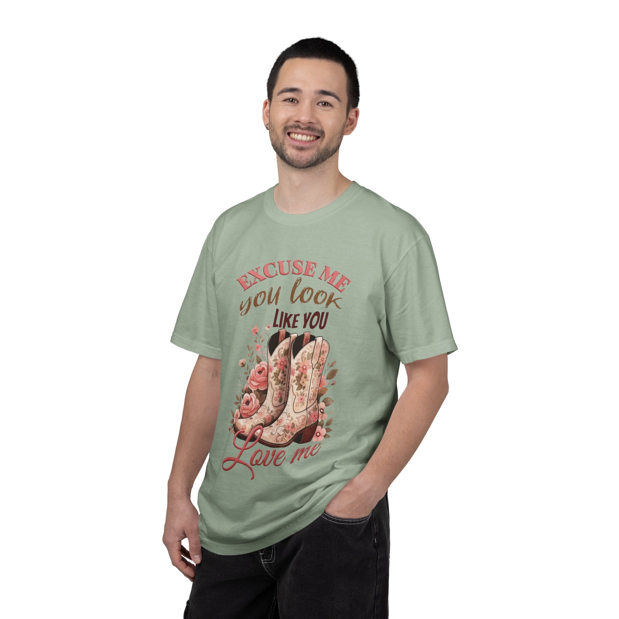 Excuse Me You Look Like You Love Me T-Shirt — Floral Cowboy Boots Graphic Tee