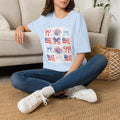 Patriotic 4th of July T-Shirt — USA Flag Bows & Fireworks Design