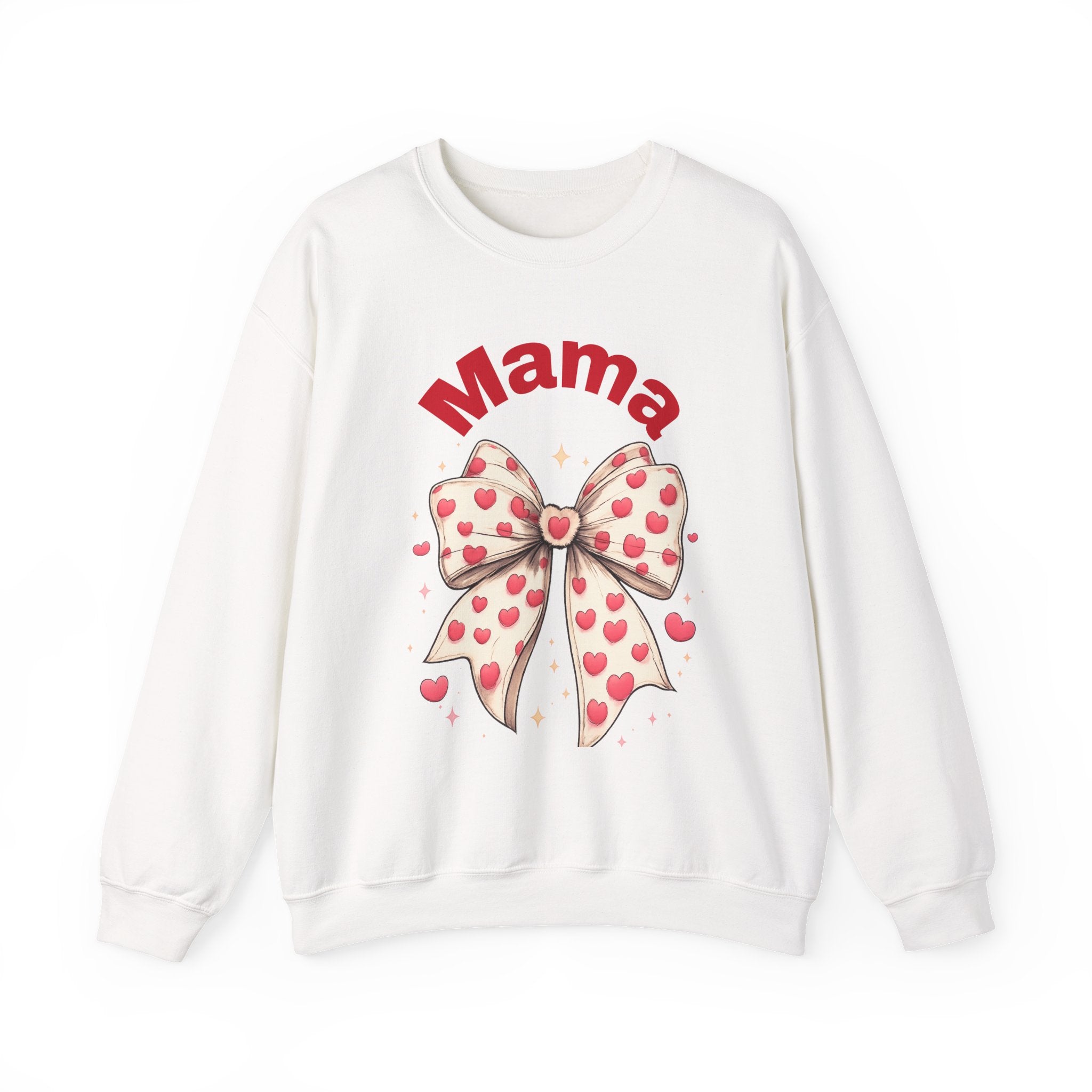Mama Heart Bow Sweatshirt – Cute Valentine’s Day Mom Crewneck