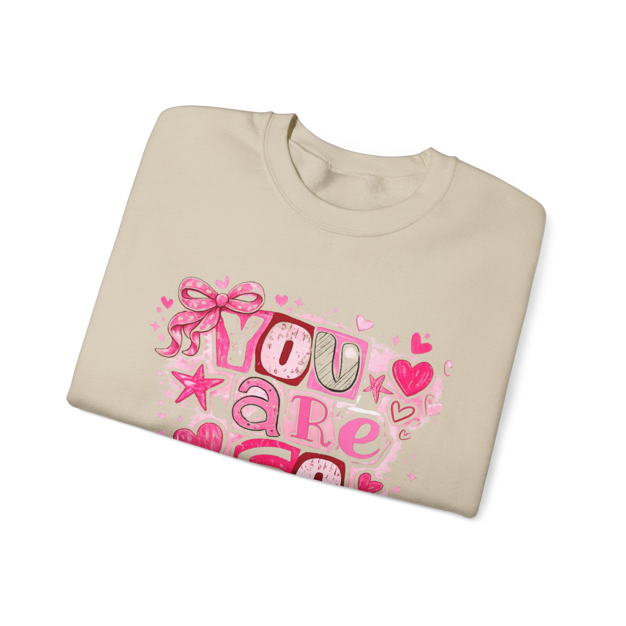 Crewneck Sweatshirt — "You Are So Loved" Christian Heart Design (John 3:16)