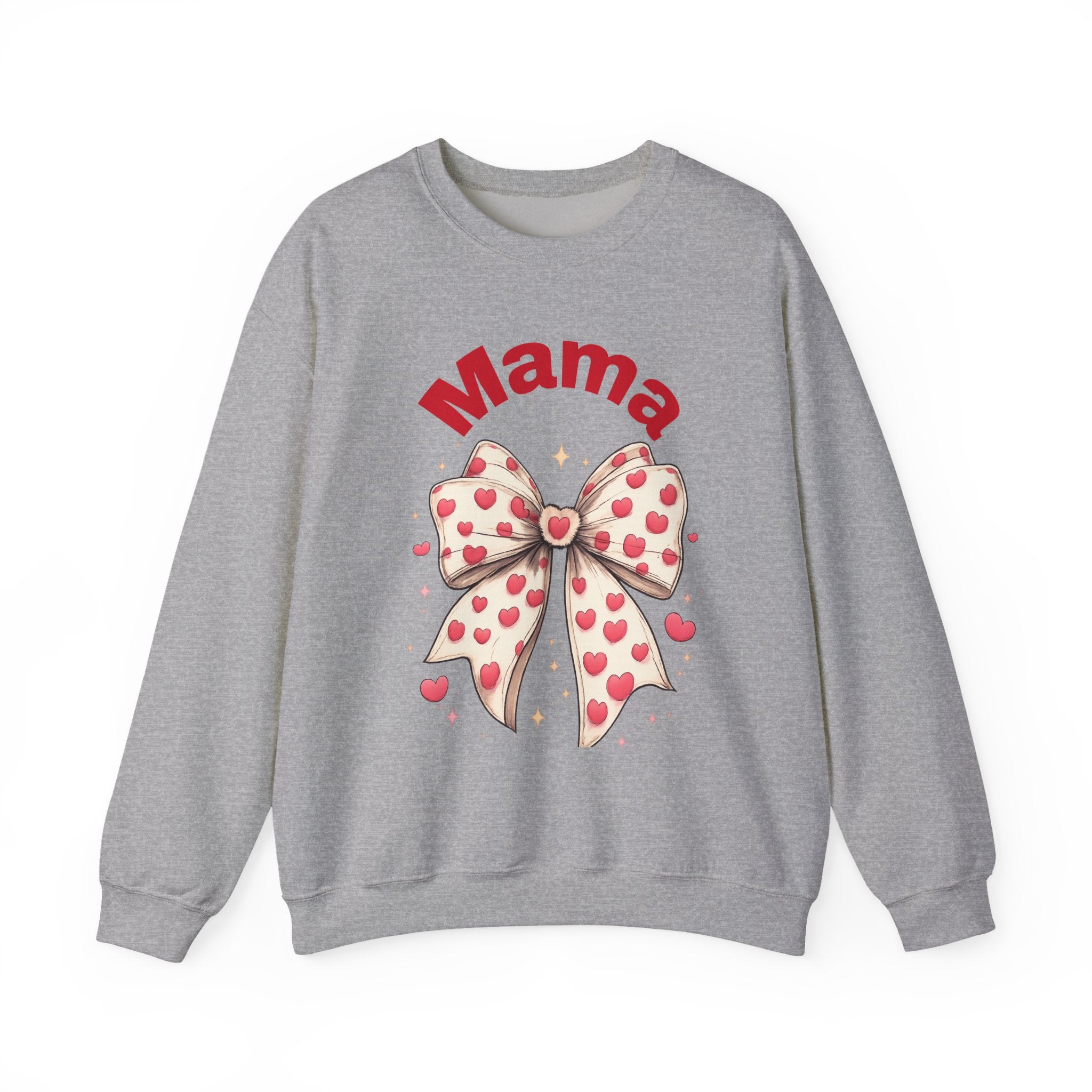 Mama Heart Bow Sweatshirt – Cute Valentine’s Day Mom Crewneck