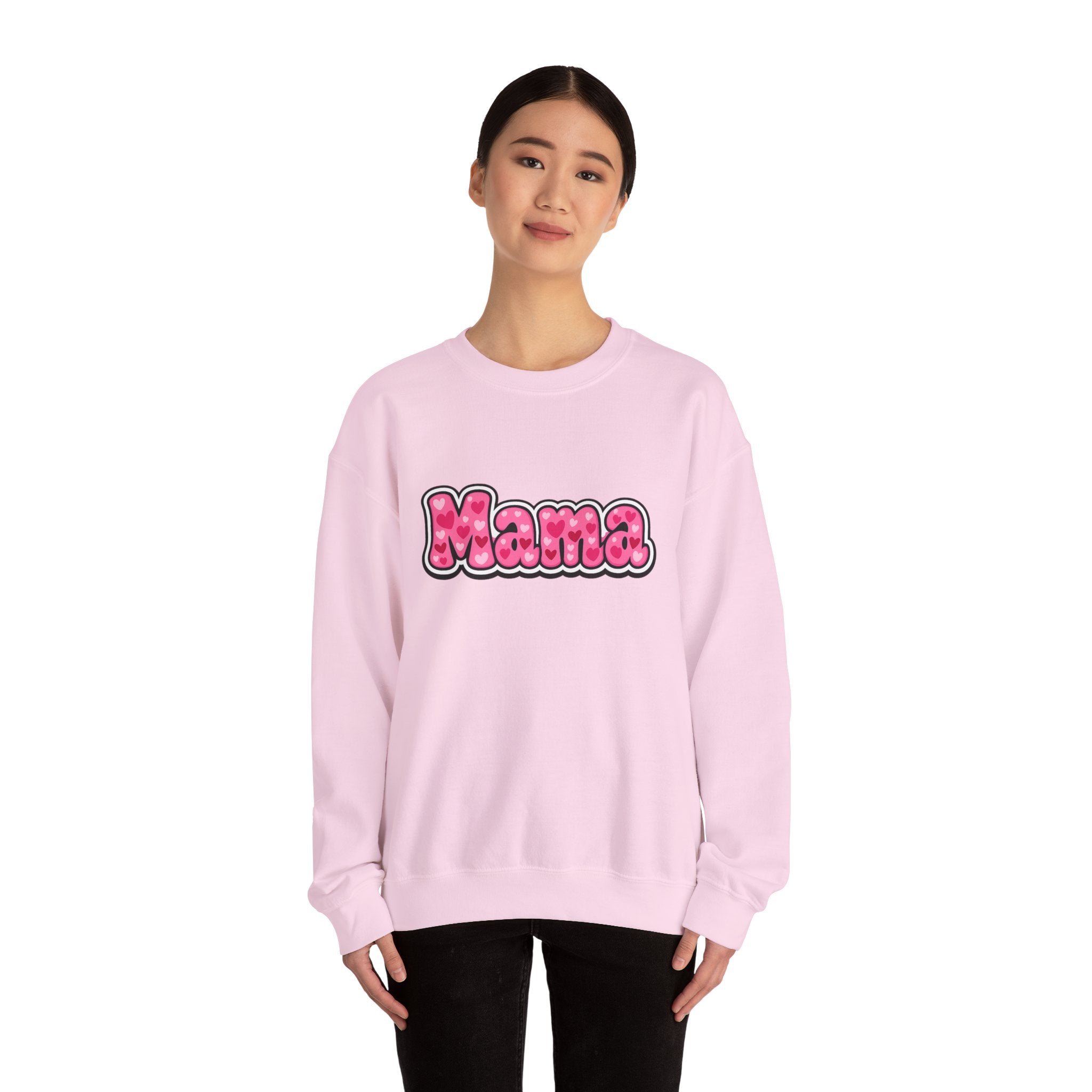 Mama Pink Bubble Letter Crewneck Sweatshirt