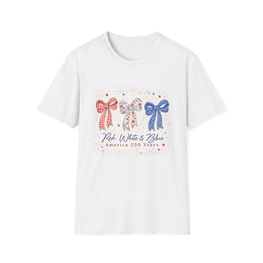 Patriotic Red White & Blue Bow T-Shirt — America 250 Celebration Tee