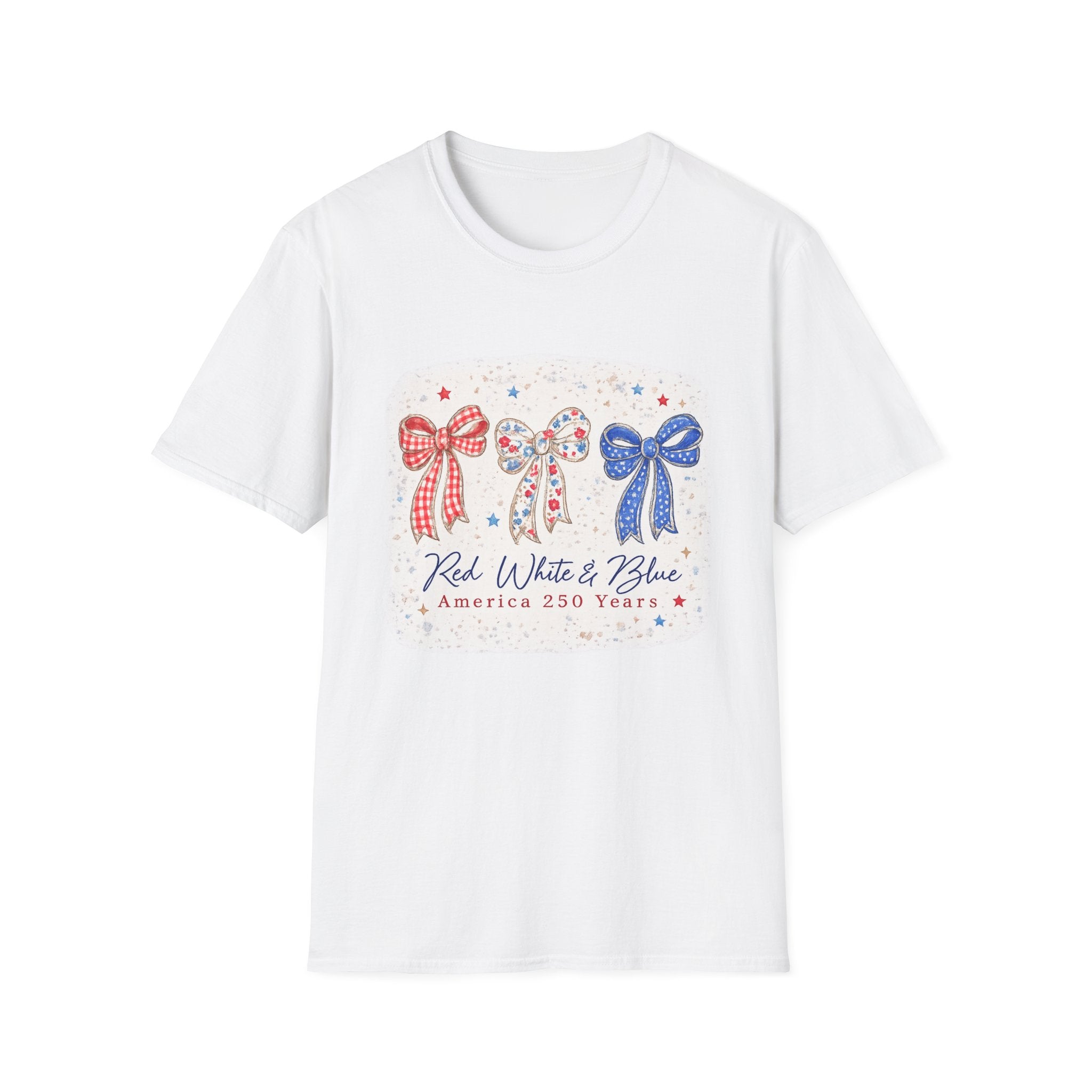 Patriotic Red White & Blue Bow T-Shirt — America 250 Celebration Tee