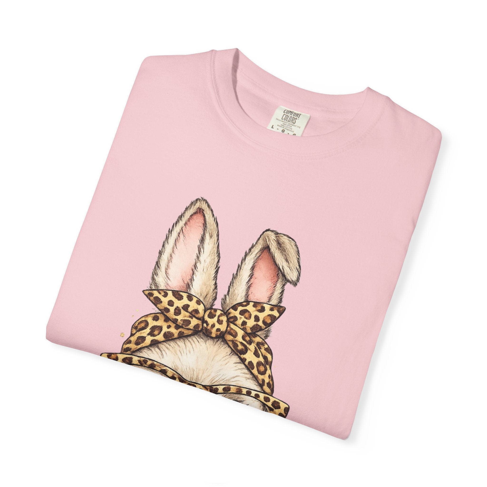 Bunny in Leopard Headband T-Shirt — Cute Vintage Rabbit Graphic Tee