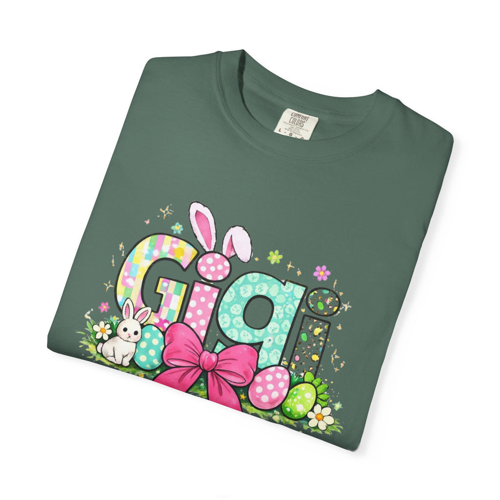 Easter Gigi T-Shirt — Pastel Bunny & Eggs Graphic Tee