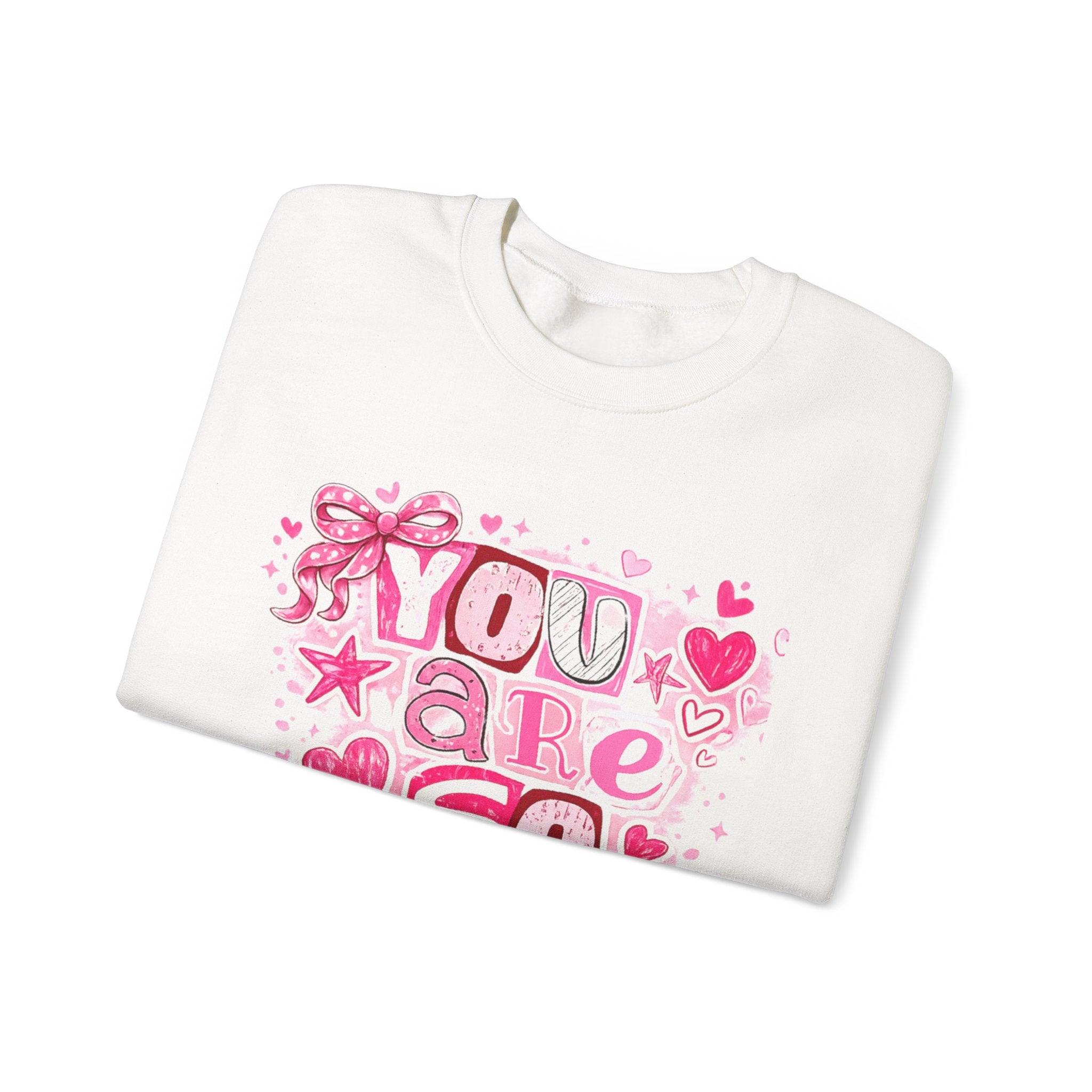 Crewneck Sweatshirt — "You Are So Loved" Christian Heart Design (John 3:16)