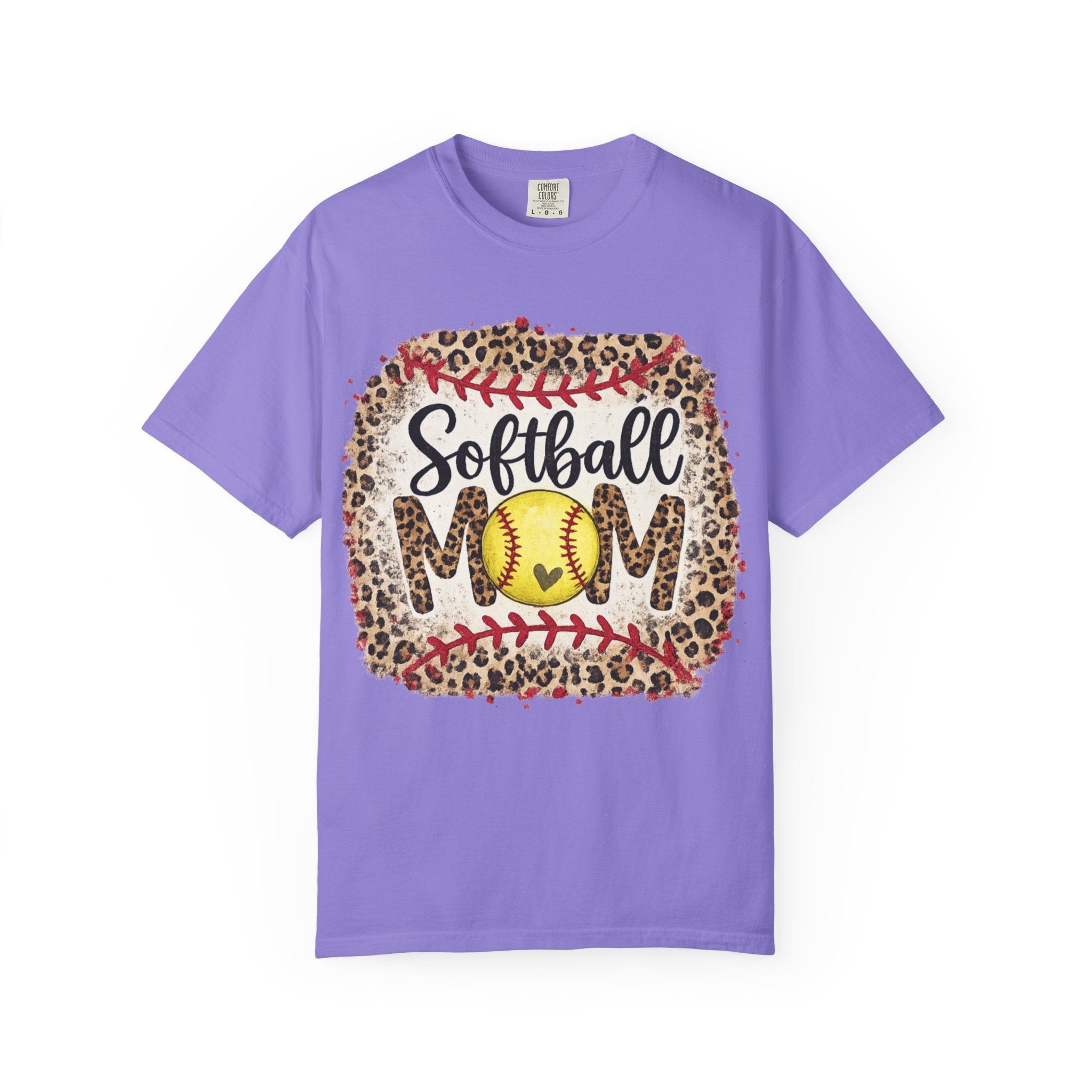 Softball Mom Leopard Graphic T-Shirt