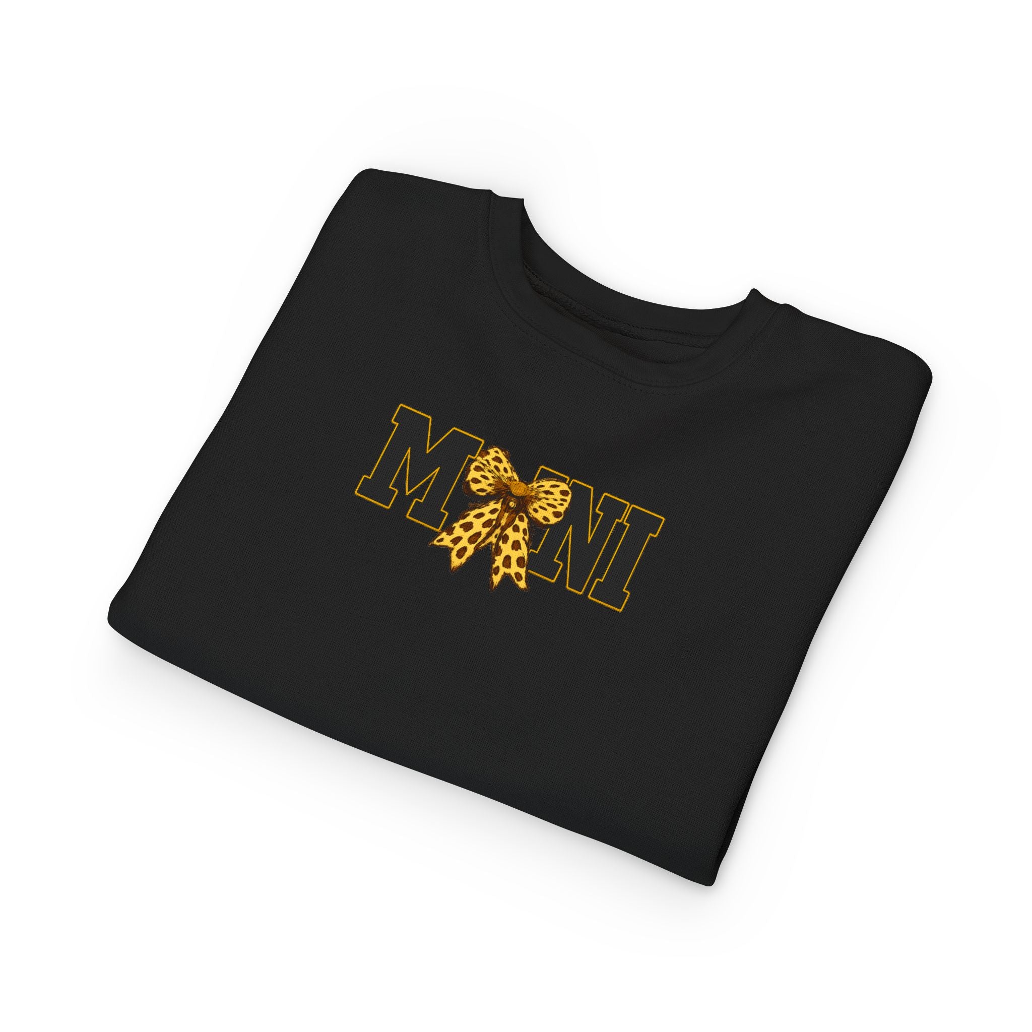 Mini Sweatshirt — 'MINI' Leopard Bow Toddler Pullover