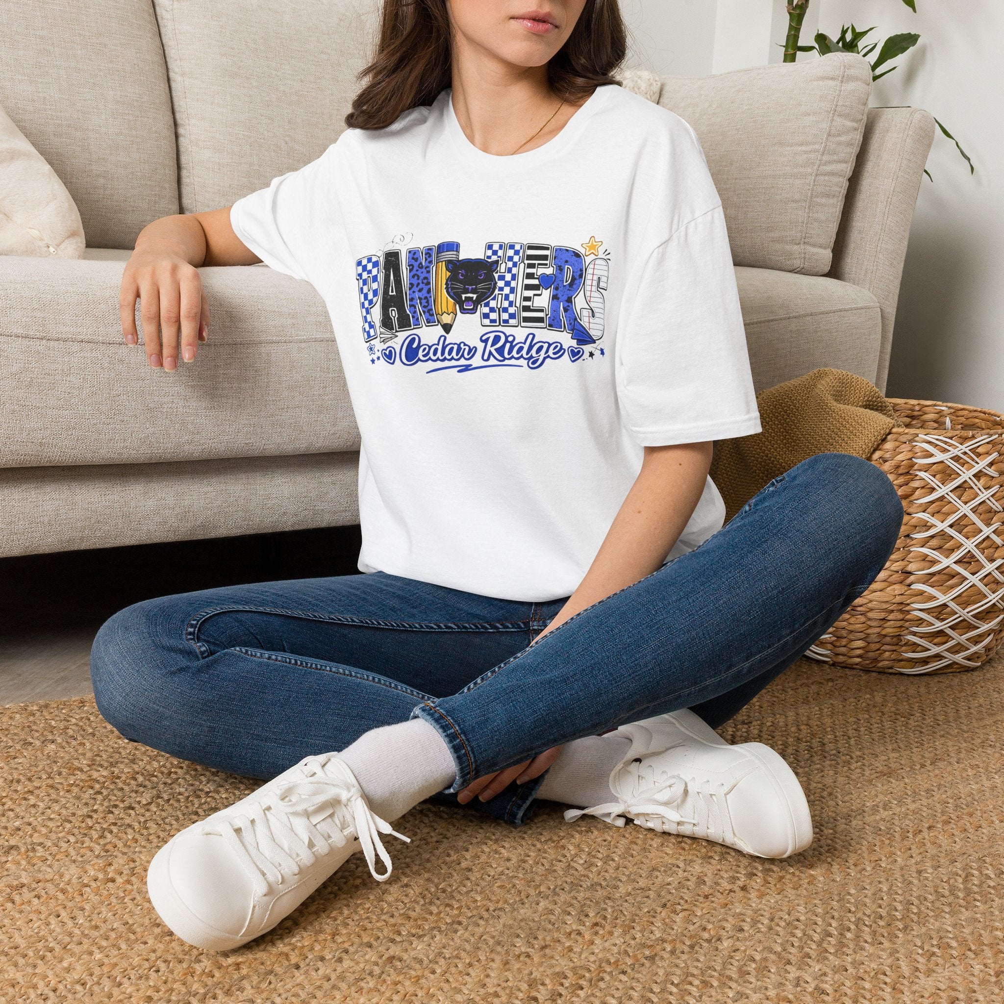 Panthers Cedar Ridge T-Shirt — School Spirit Blue Mascot Tee