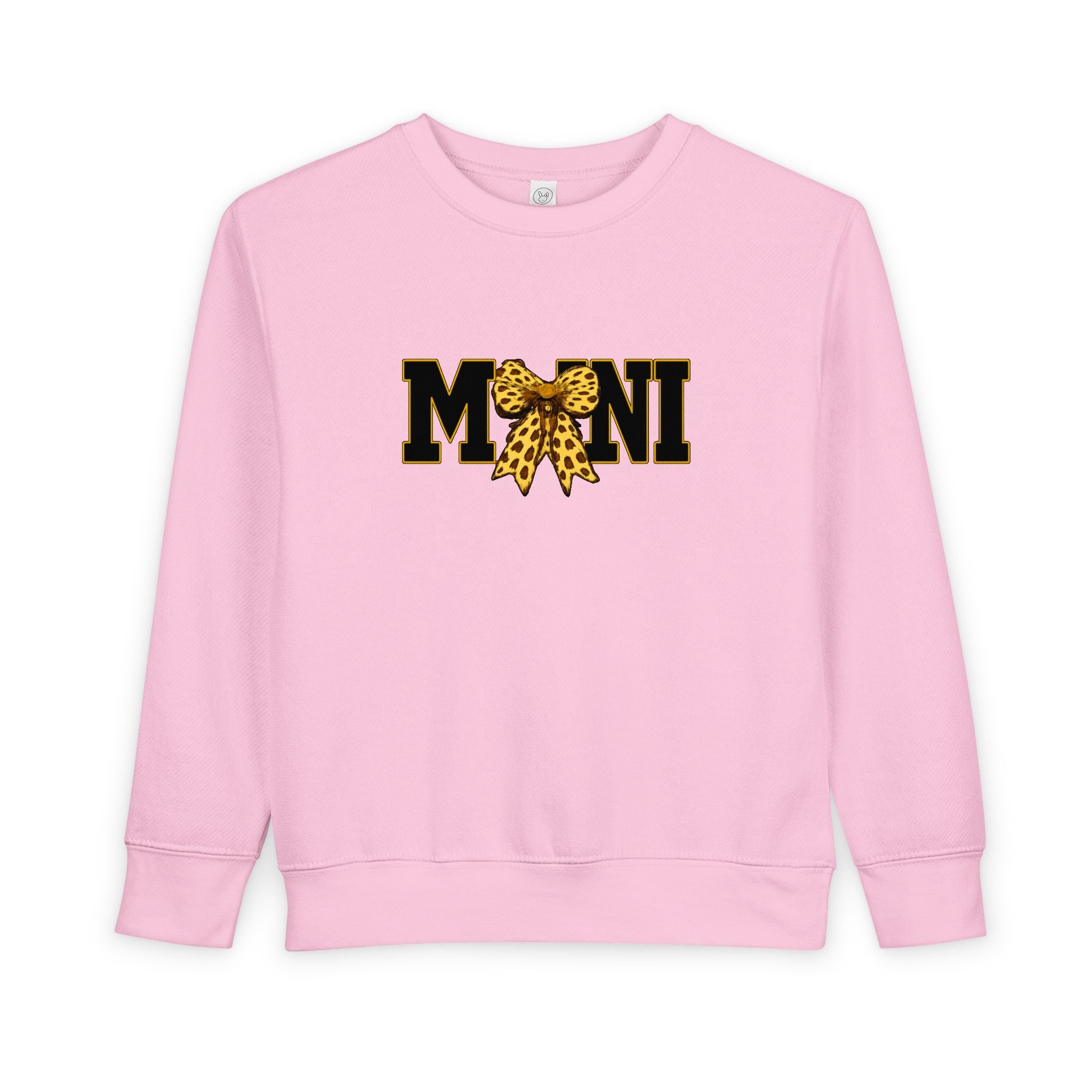 Mini Sweatshirt — 'MINI' Leopard Bow Toddler Pullover