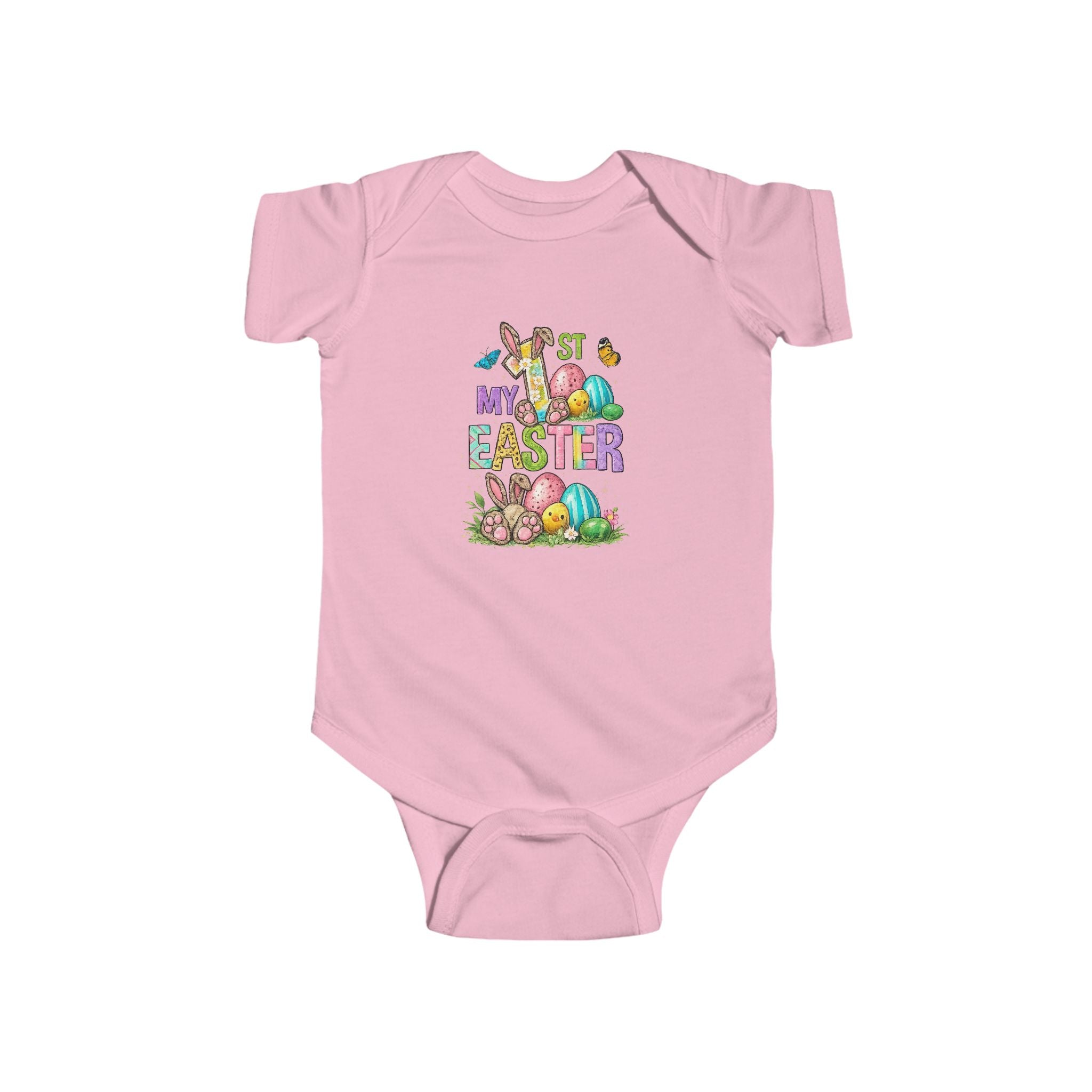 Infant Bodysuit — 'My First Easter' Colorful Bunny & Eggs Baby Onesie