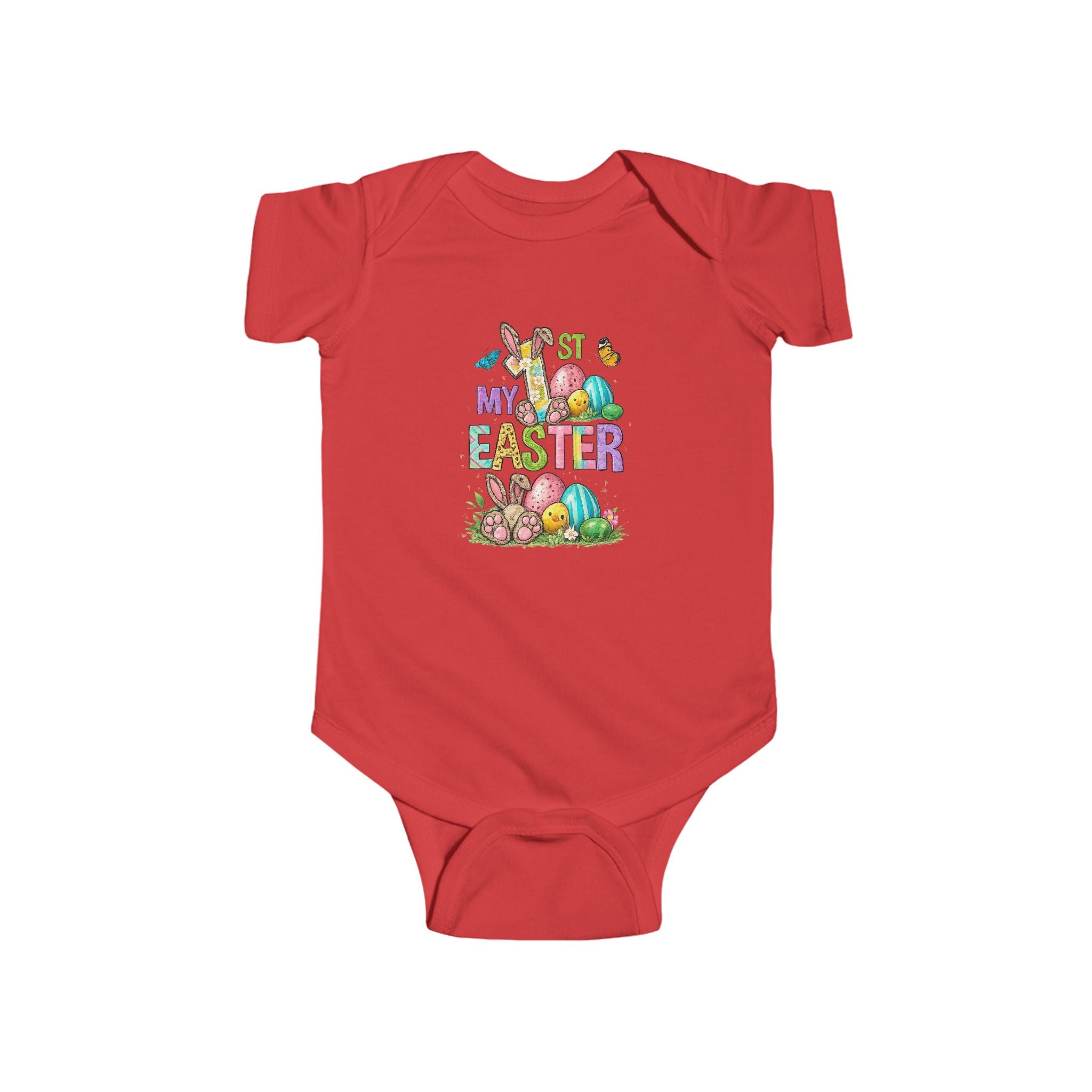 Infant Bodysuit — 'My First Easter' Colorful Bunny & Eggs Baby Onesie