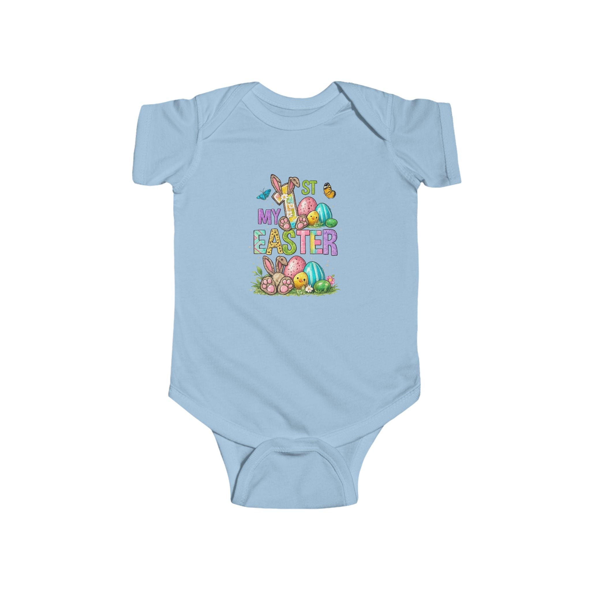 Infant Bodysuit — 'My First Easter' Colorful Bunny & Eggs Baby Onesie